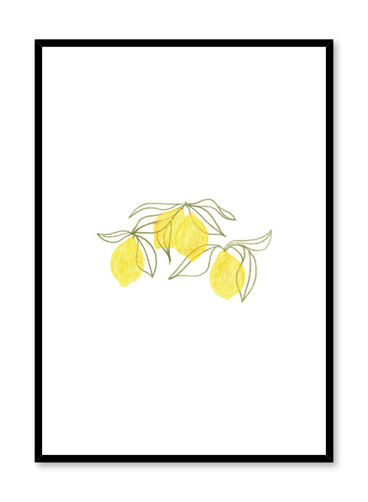 Minimalist poster by Opposite Wall with Lemon Leaves fruit and food illustration
