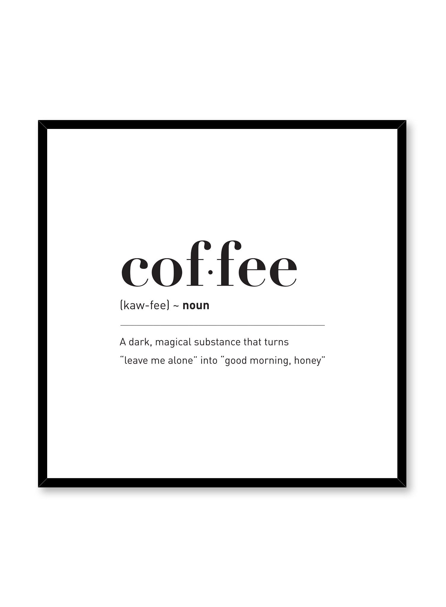 Minimalist poster by Opposite Wall with Coffee typography in square format