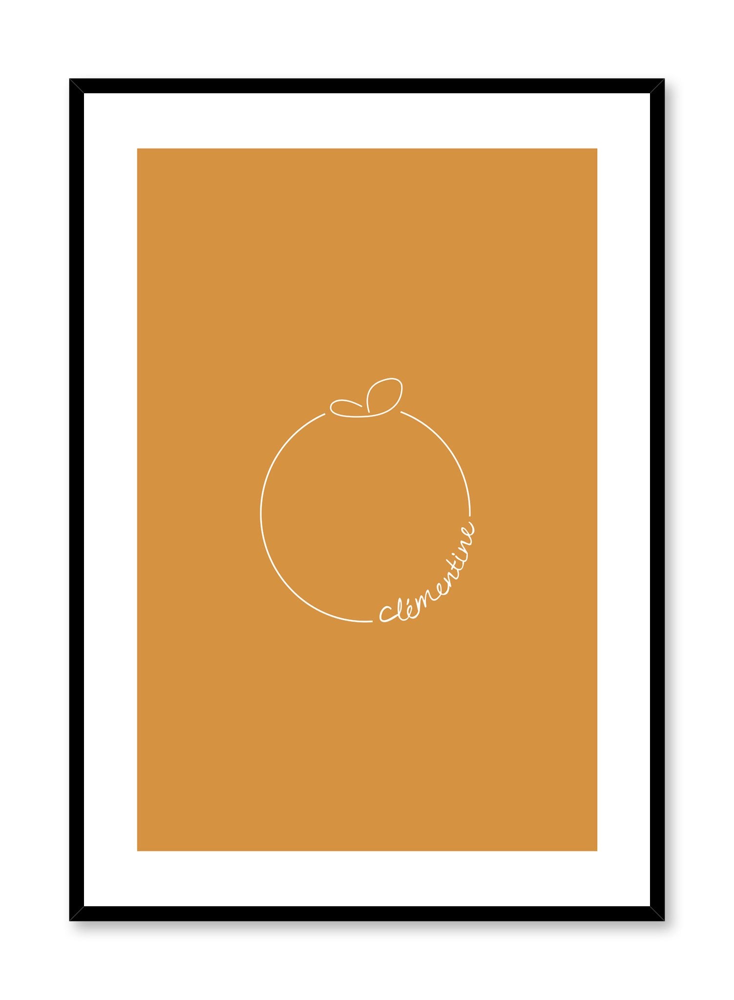Minimalist poster by Opposite Wall with Clementine orange illustration