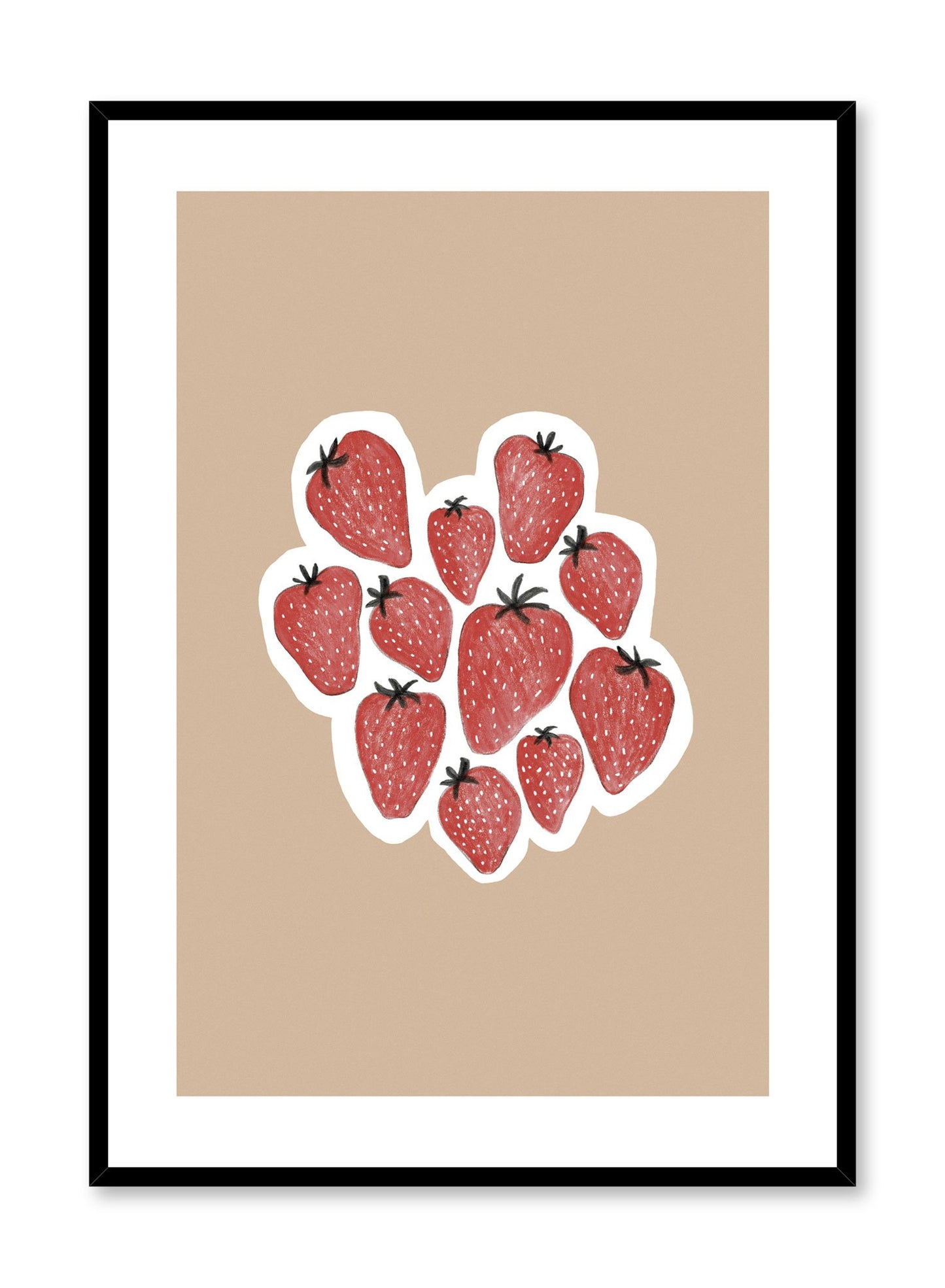 Minimalist poster by Opposite Wall with strawberries food illustration