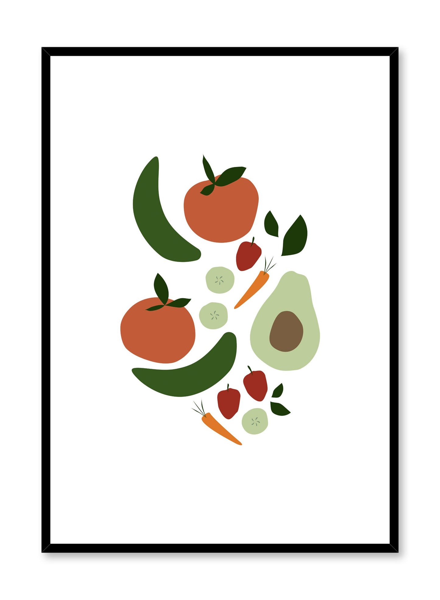 Minimalist poster by Opposite Wall with veggies vegetables food illustration