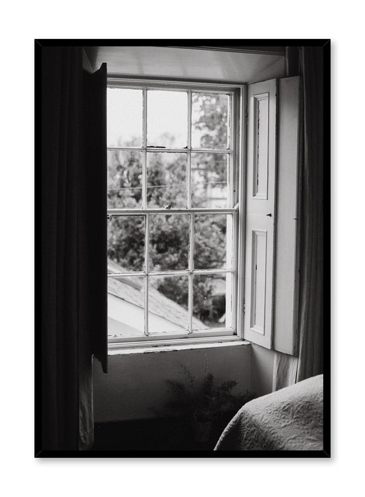 Modern minimalist poster by Opposite Wall with black and white photography of bedroom window