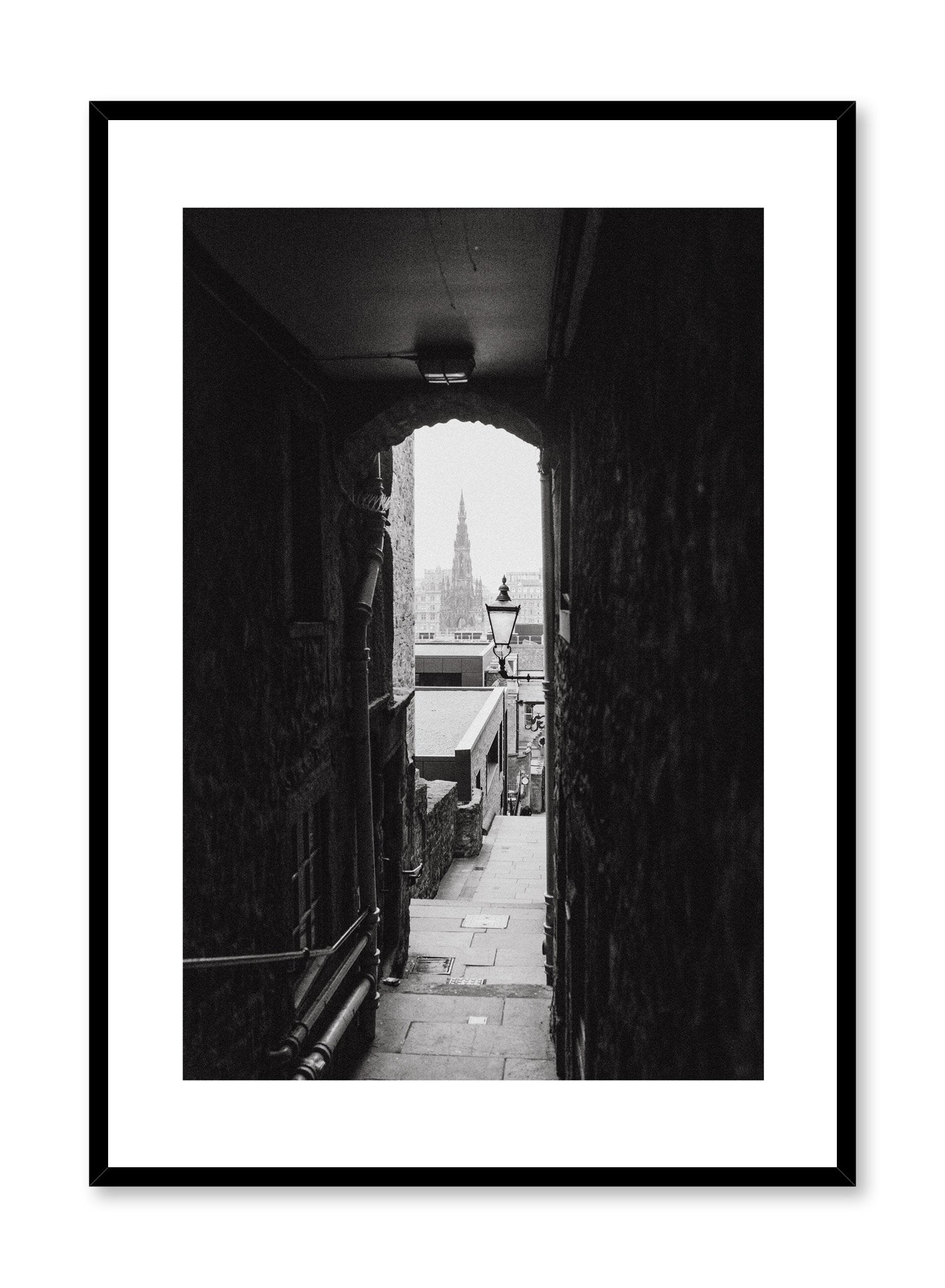 Modern minimalist poster by Opposite Wall with photography of narrow alleyway in Scotland