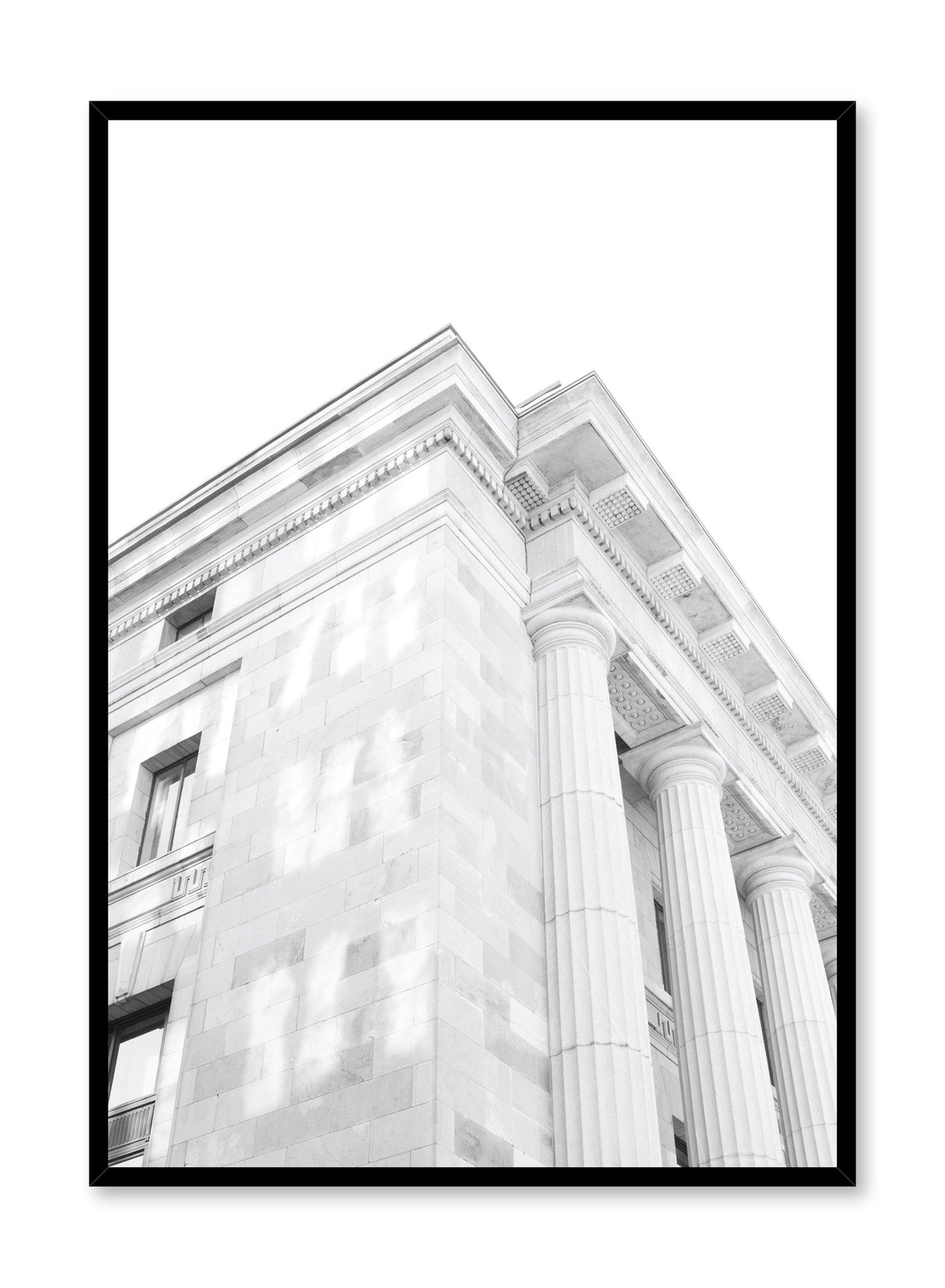 Modern minimalist poster by Opposite Wall with black and white architecture photography of Corner Facade