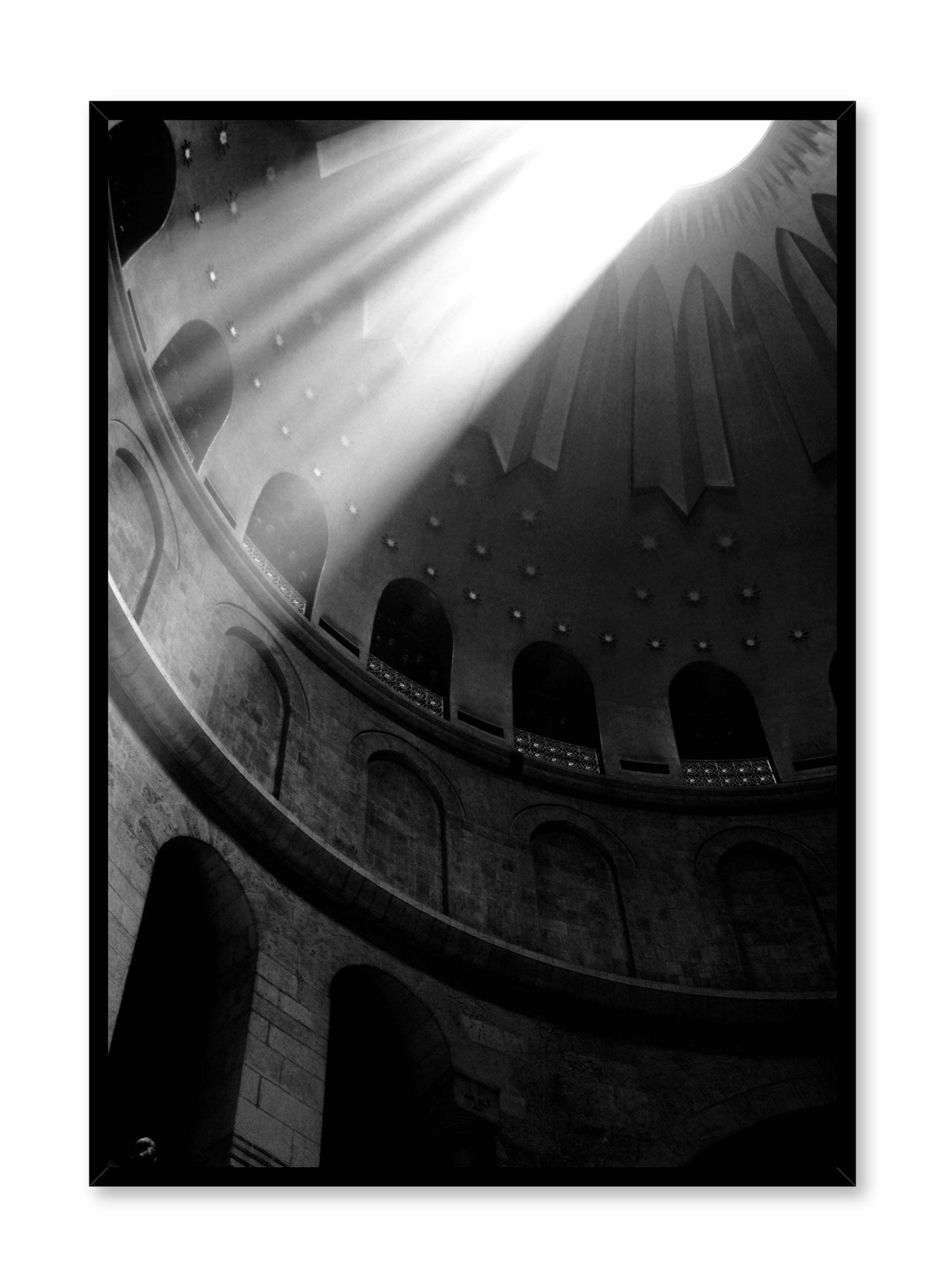 Modern minimalist photography by Opposite Wall with black and white photography of light coming into a cathedral