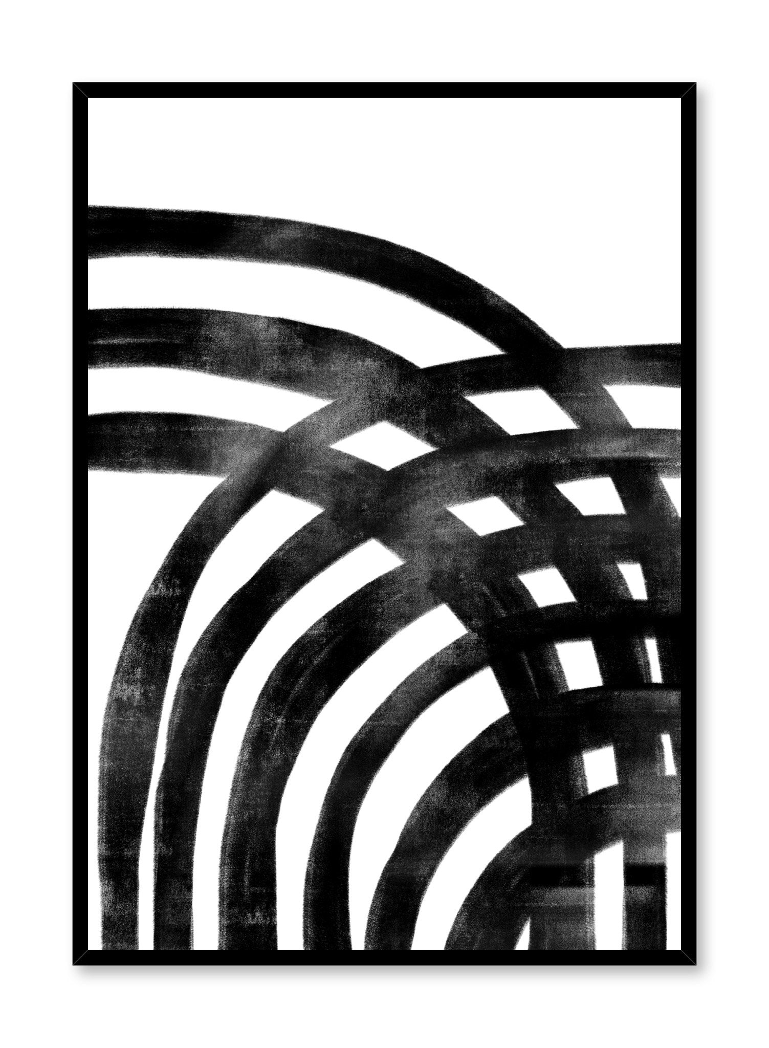 Modern minimalist poster by Opposite Wall with black and white crosshatch design illustration