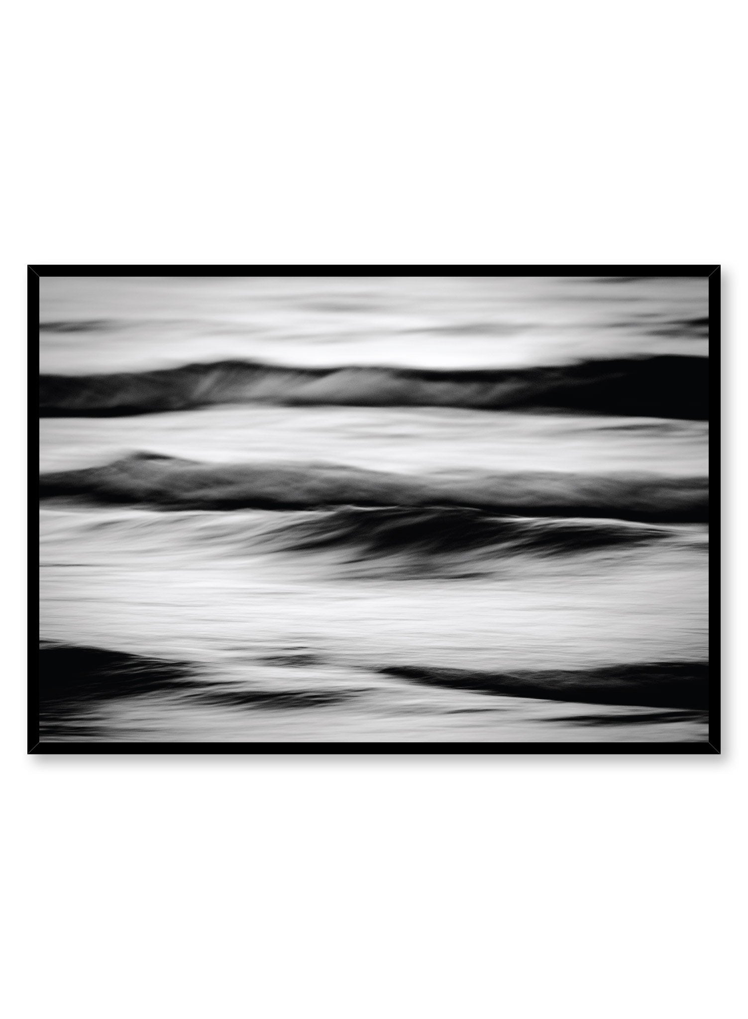 Modern minimalist poster by Opposite Wall with black and white photography of ocean waves