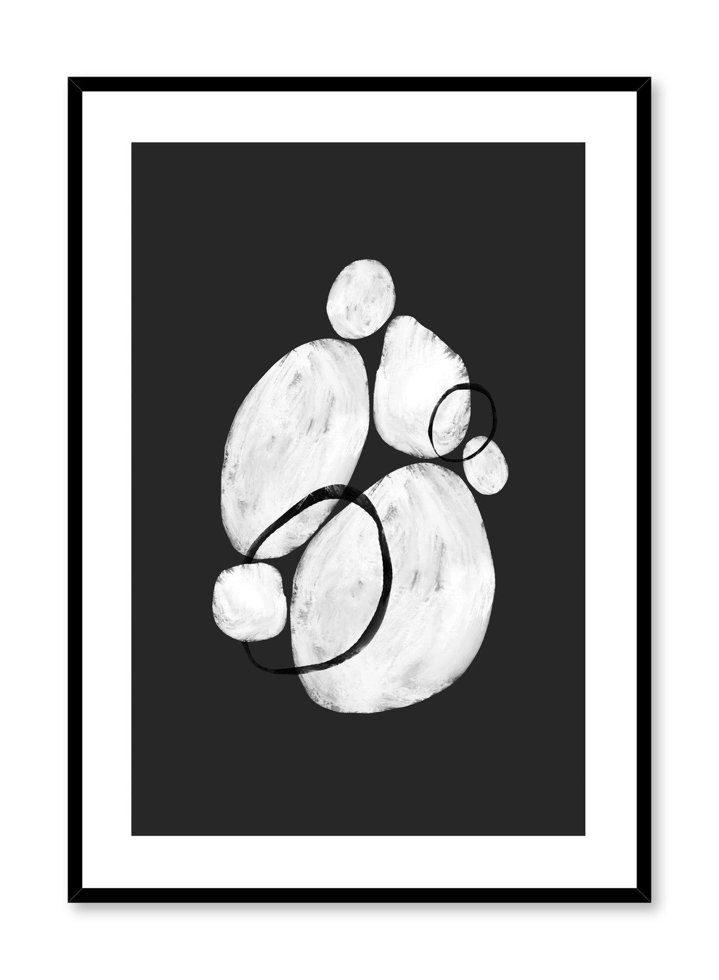 Modern minimalist poster by Opposite Wall with graphic illustration of pebbles