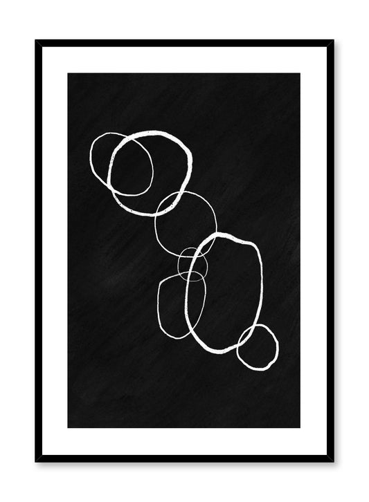 Modern minimalist poster by Opposite Wall with black and white illustration of Bubbles