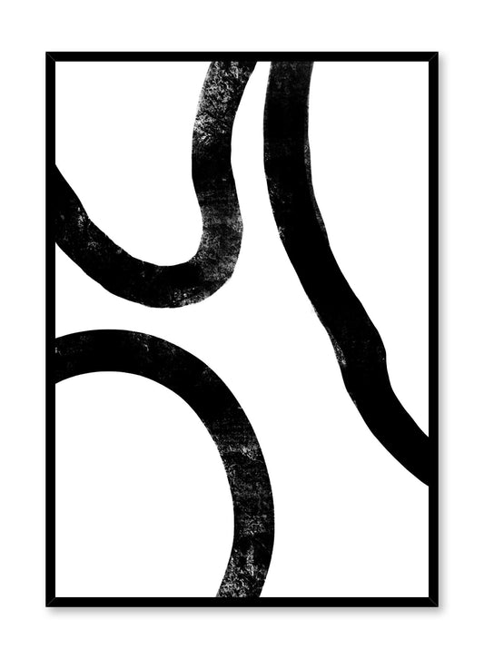 Modern minimalist poster by Opposite Wall with black and white Delicate Curves illustration