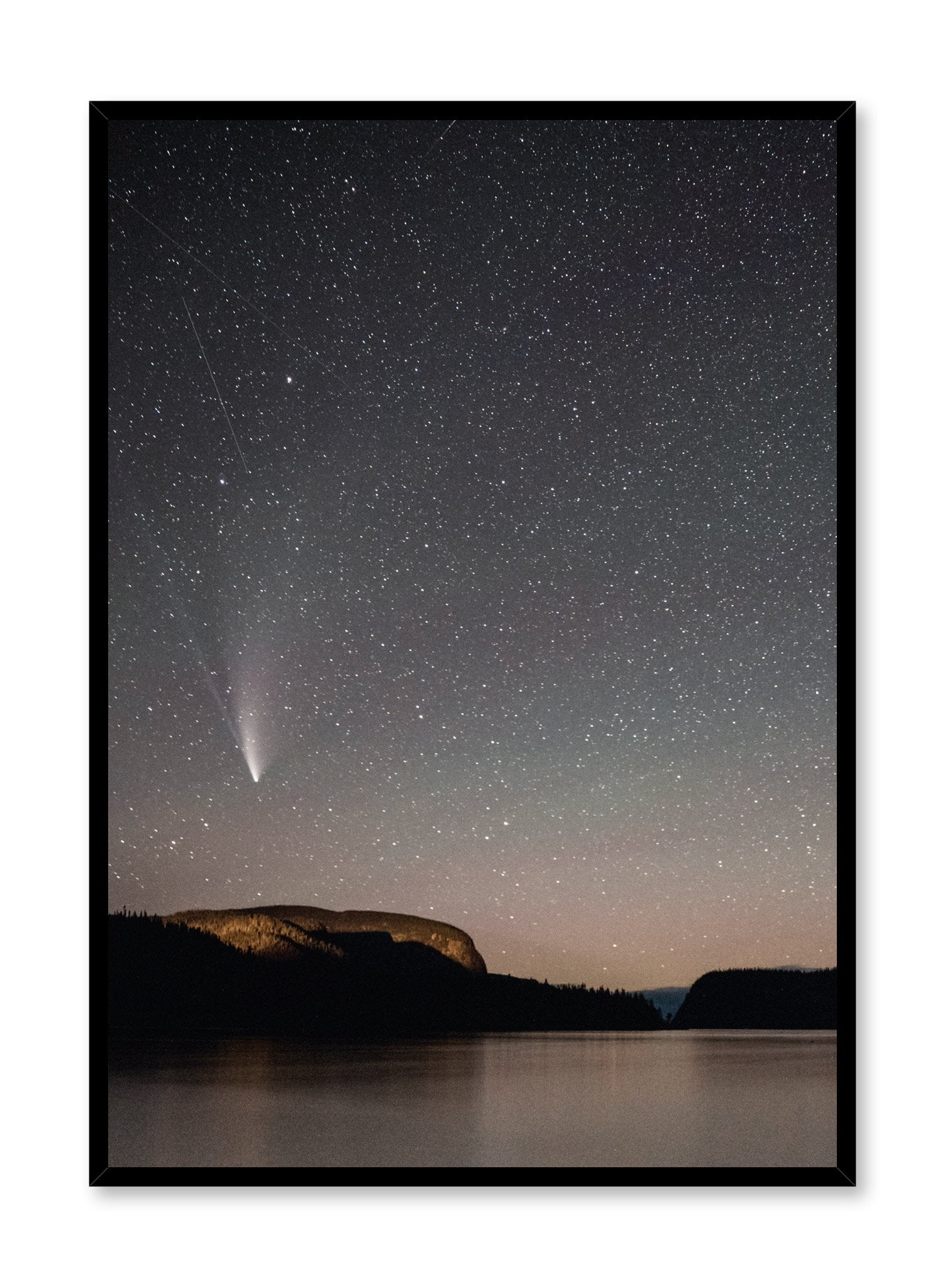 Celestial photography poster by Opposite Wall with stars over water and Beam of Light