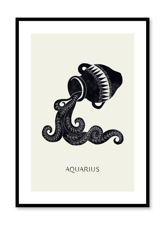 Celestial illustration poster by Opposite Wall with symbol for horoscope sign Aquarius