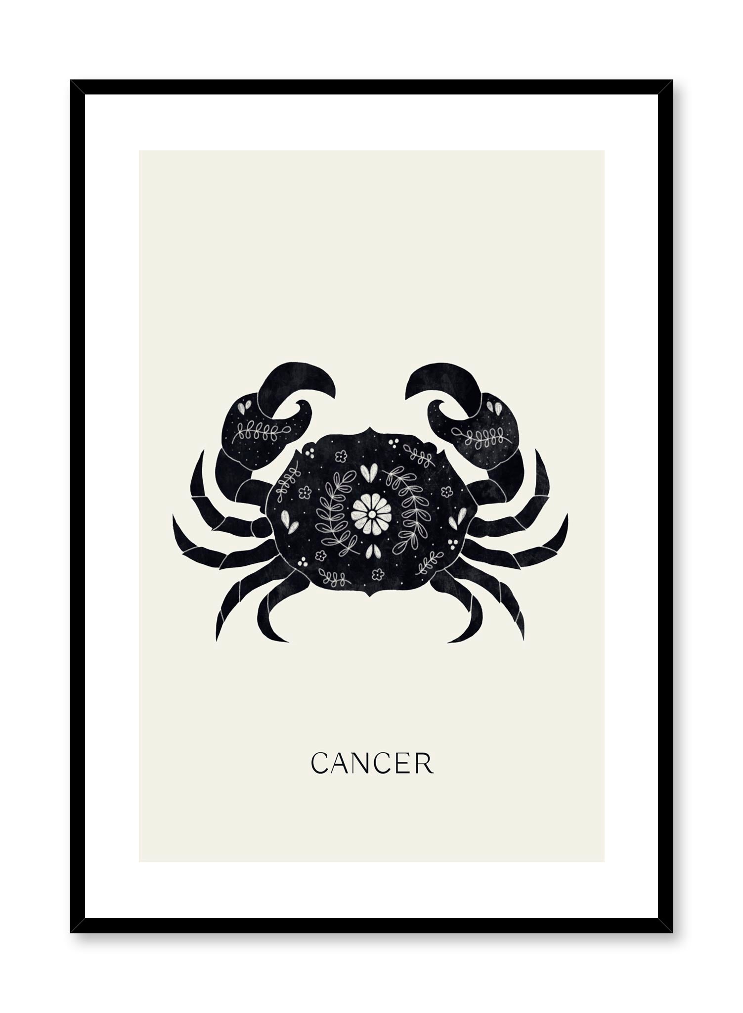 Celestial Illustration poster by Opposite Wall with horoscope zodiac symbol of Cancer crab