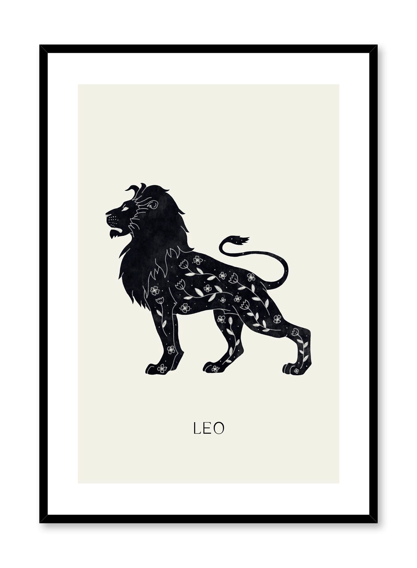 Celestial illustration poster by Opposite Wall with horoscope zodiac of Leo