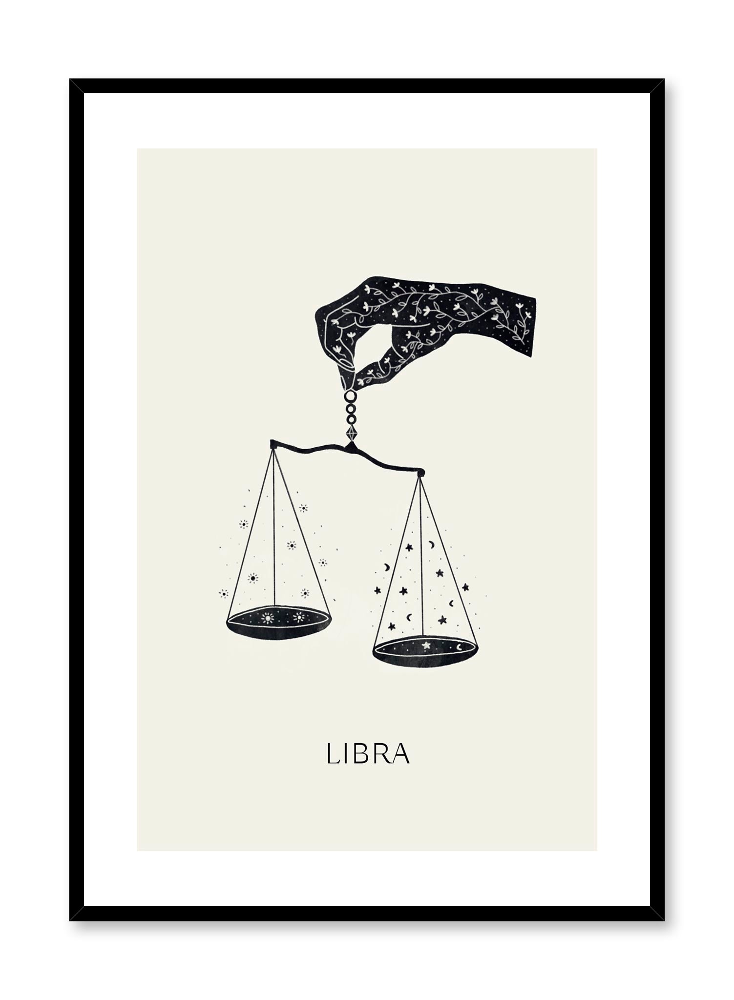 Celestial illustration poster by Opposite Wall with horoscope zodiac symbol of Libra