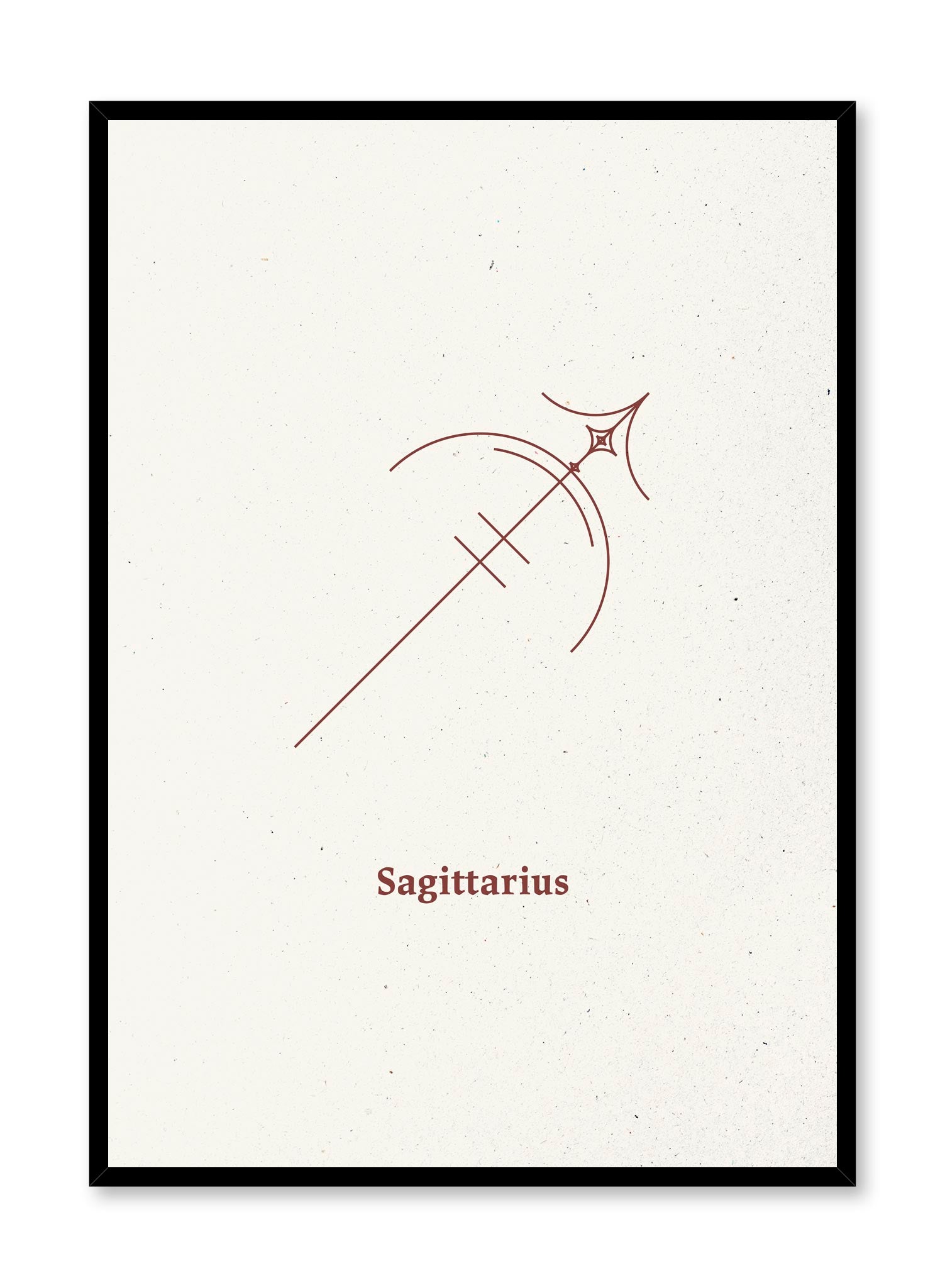 Minimalist celestial illustration poster by Opposite Wall with Sagittarius symbol