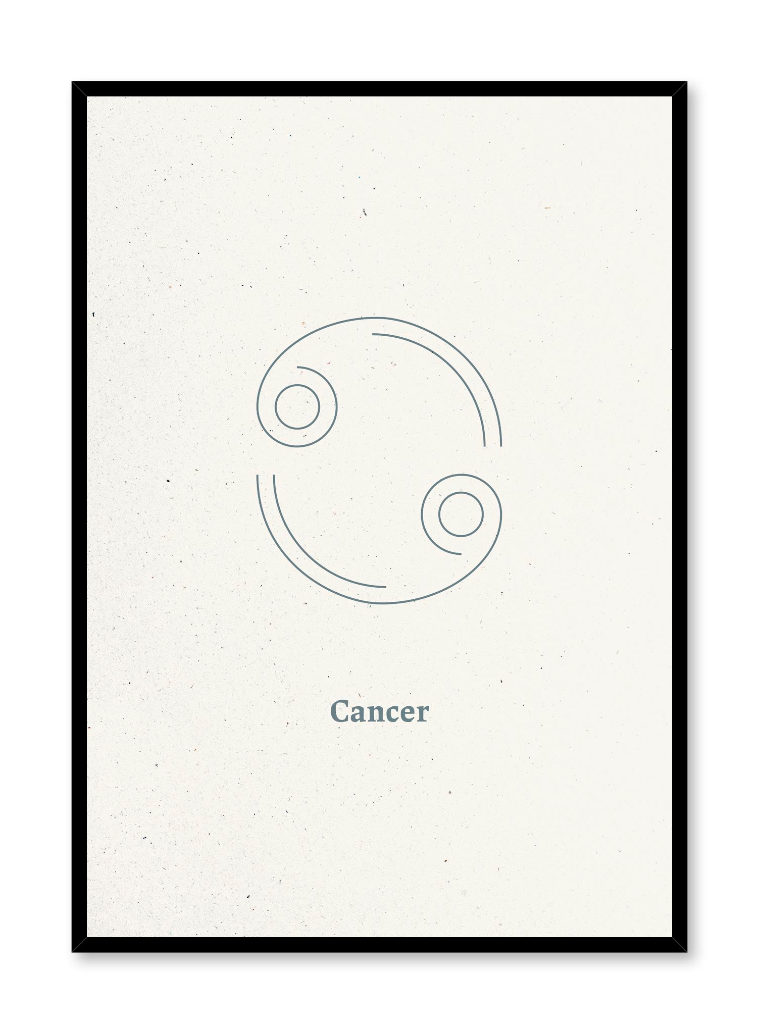 Minimalist celestial illustration poster by Opposite Wall with Cancer symbol
