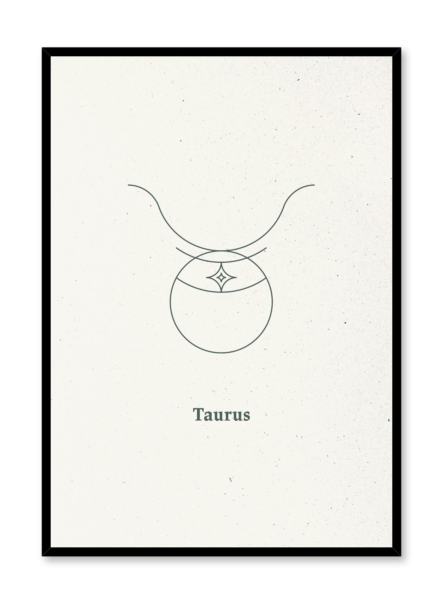Minimalist celestial illustration poster by Opposite Wall with Taurus symbol
