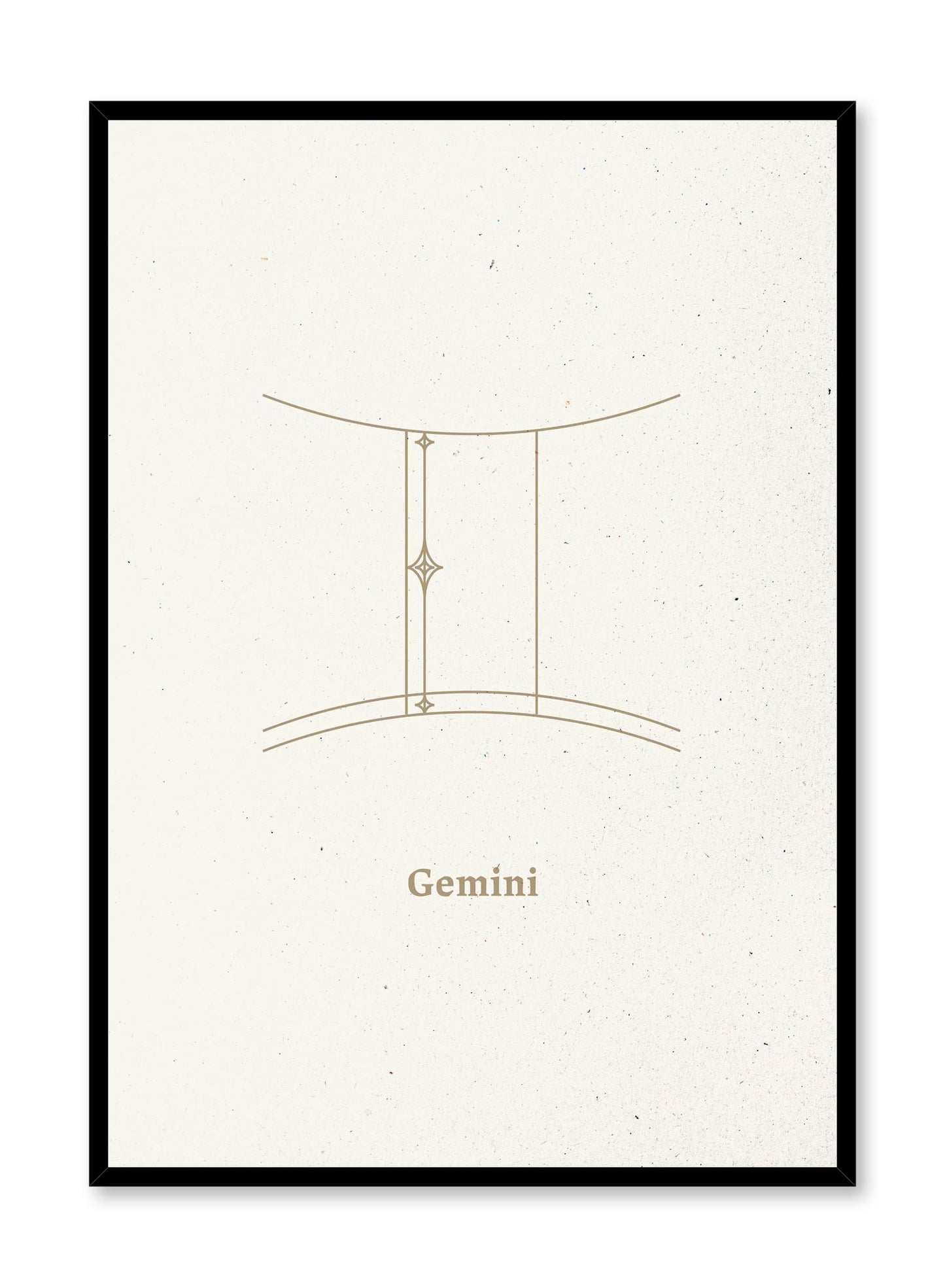 Minimalist celestial illustration poster by Opposite Wall with Gemini symbol
