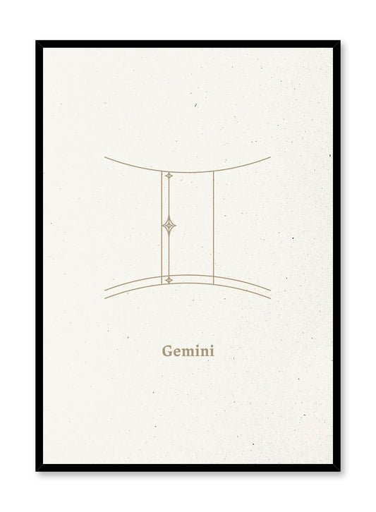Minimalist celestial illustration poster by Opposite Wall with Gemini symbol