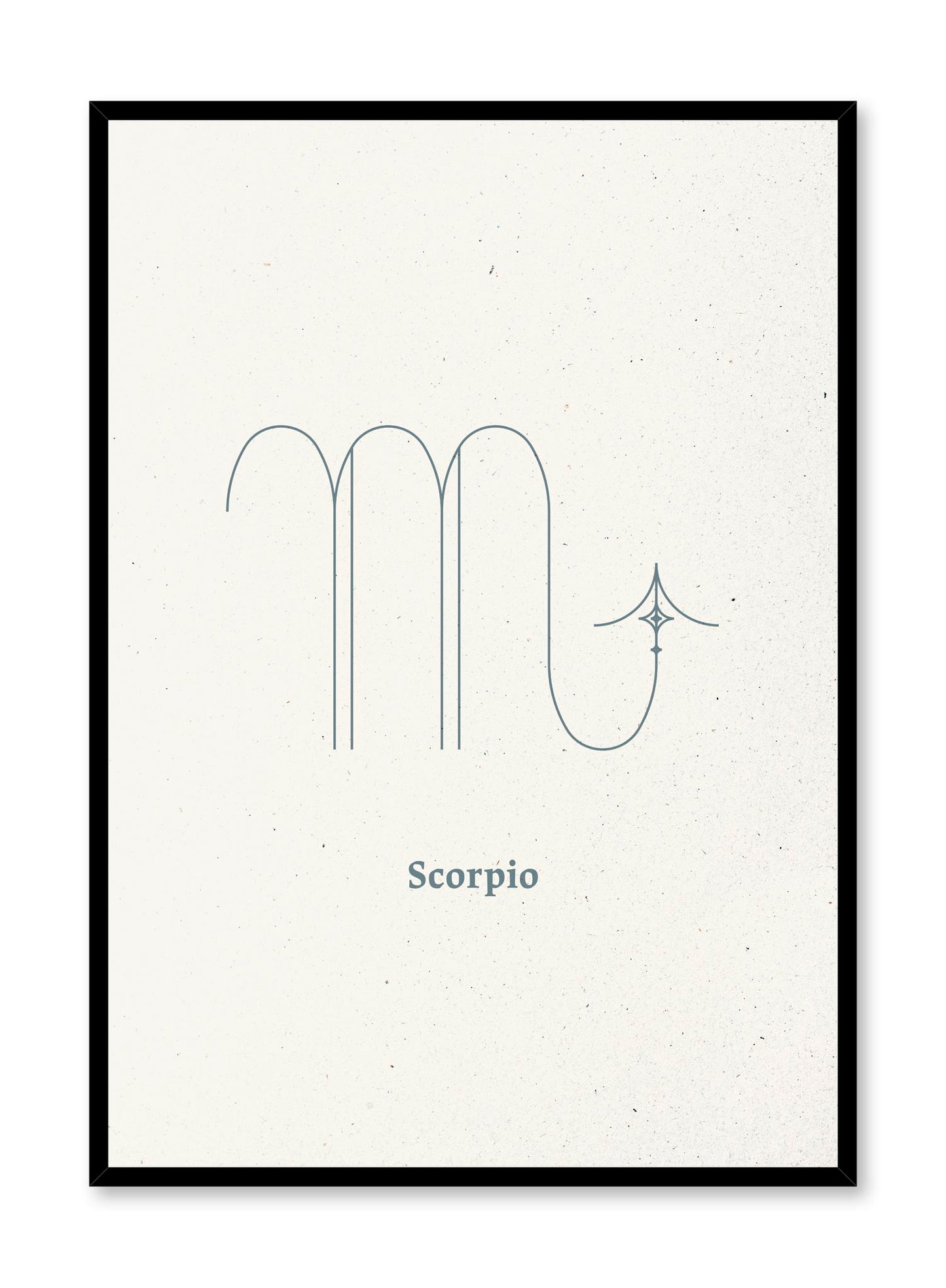 Minimalist celestial illustration poster by Opposite Wall with Scorpio symbol
