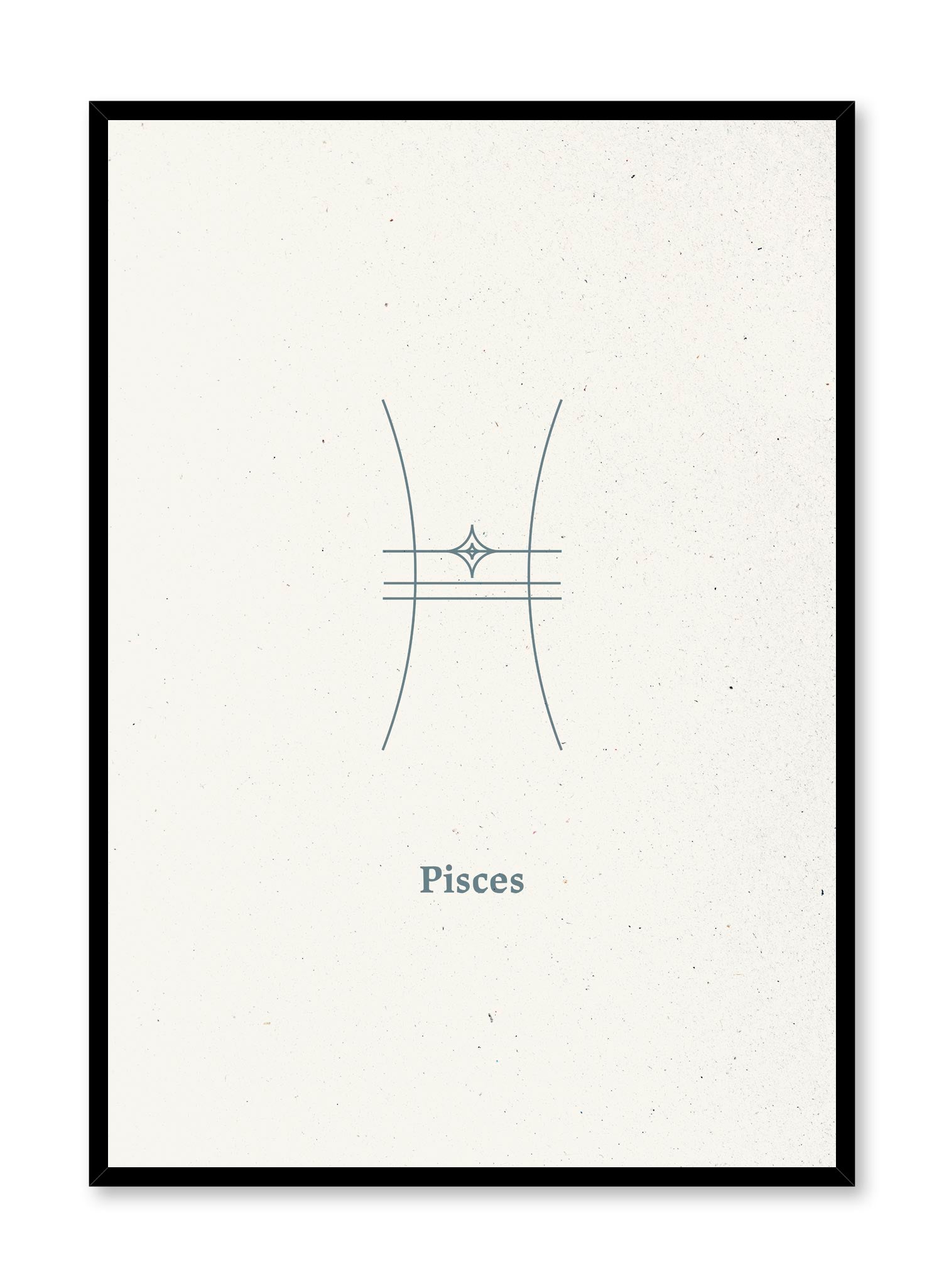 Minimalist celestial illustration poster by Opposite Wall with Pisces symbol