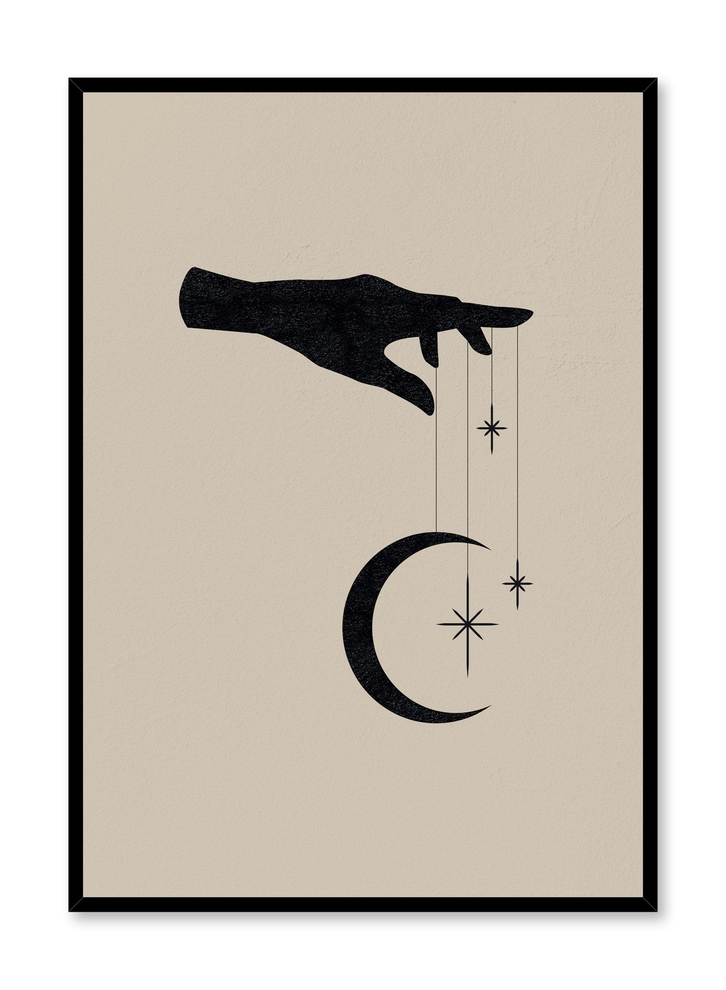 Celestial illustration poster by Opposite Wall with moon and star Puppet Strings