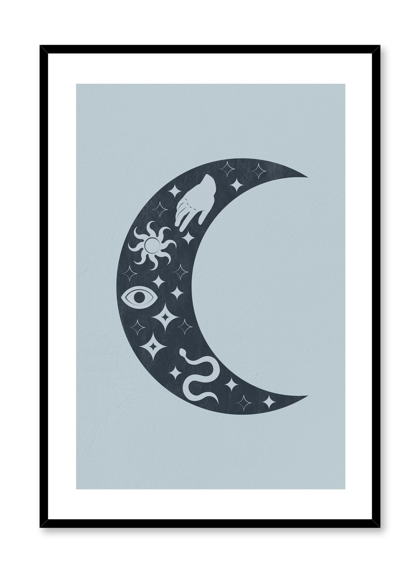 Celestial illustration poster by Opposite Wall with Blue Moon
