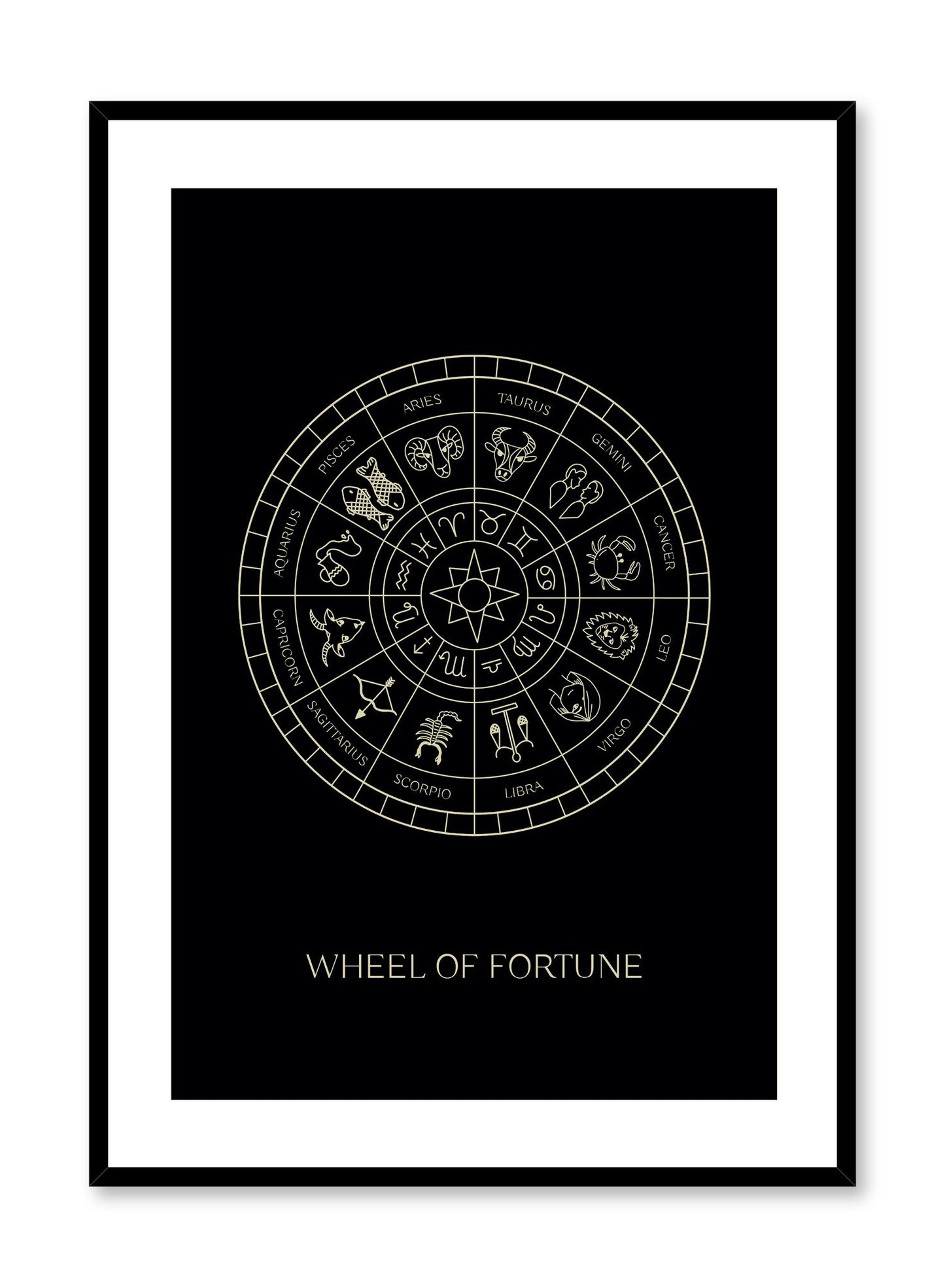 Celestial illustration poster by Opposite Wall with Wheel of Fortune Tarot card