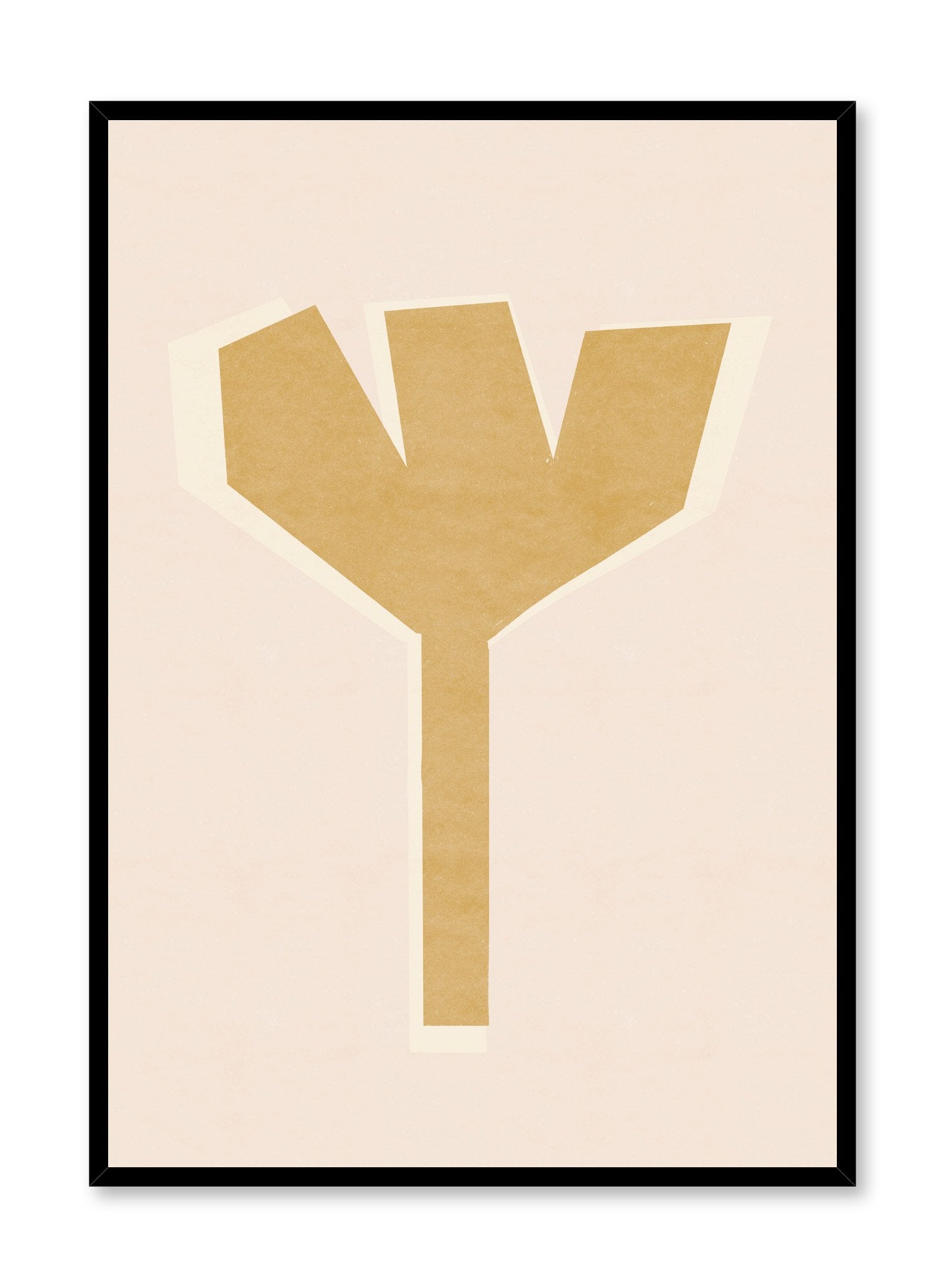 Modern minimalist poster by Opposite Wall with abstract design of Fork by Toffie Affichiste