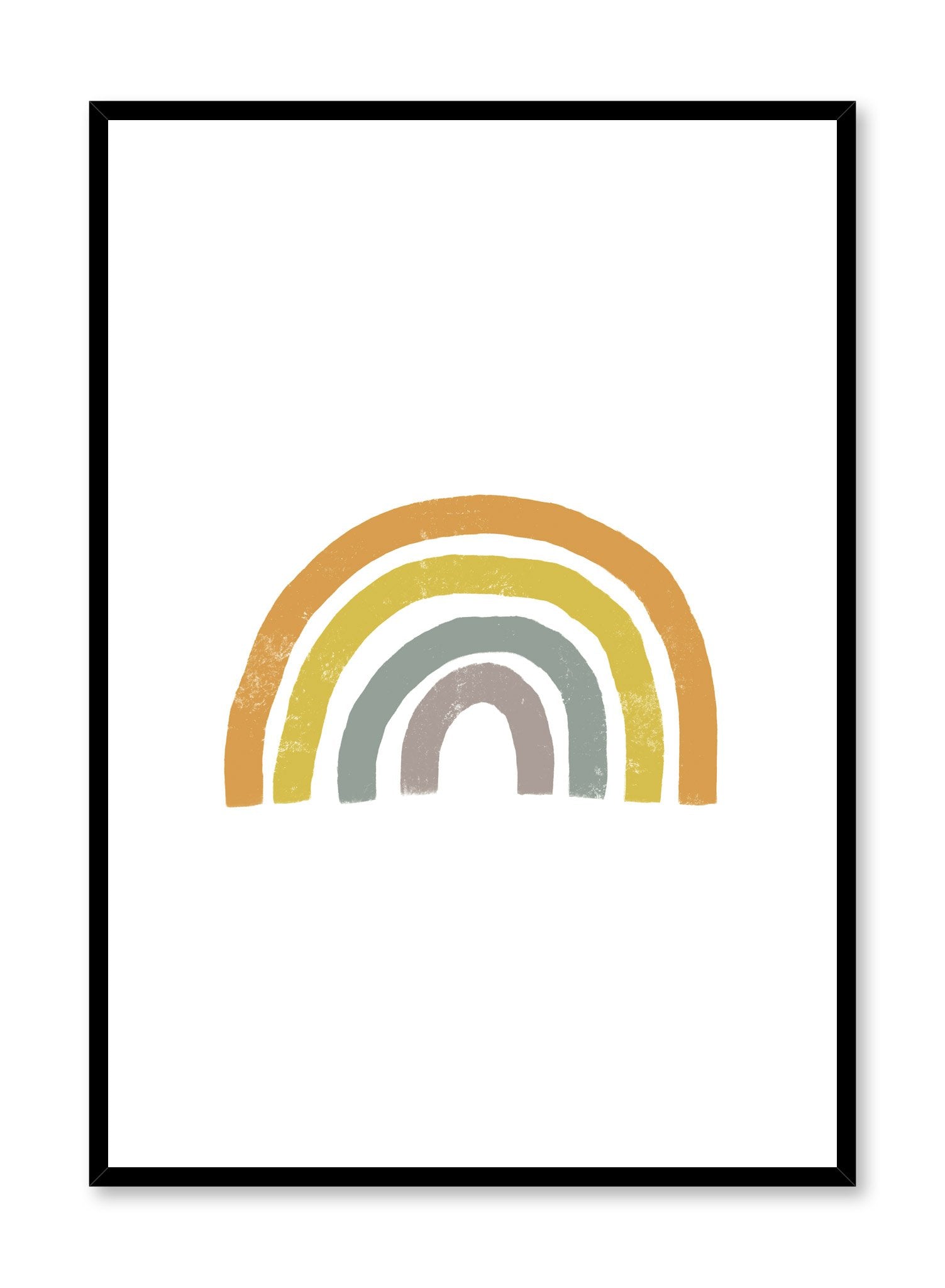 Modern minimalist poster by Opposite Wall with abstract design of Rainbow with white bacground