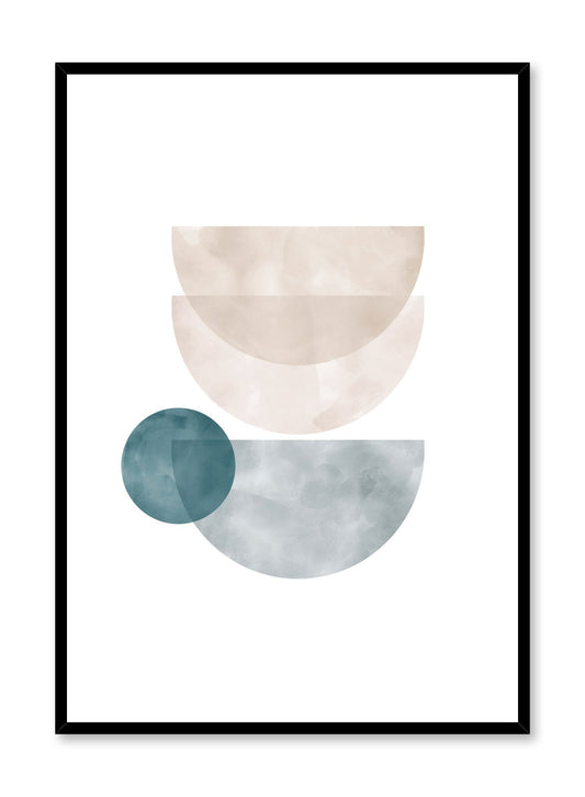 Modern minimalist poster by Opposite Wall with abstract illustration of watercolour bowl shapes