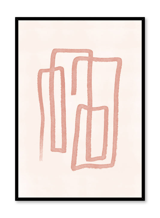 Modern minimalist poster by Opposite Wall with abstract illustration of terracotta colour lines