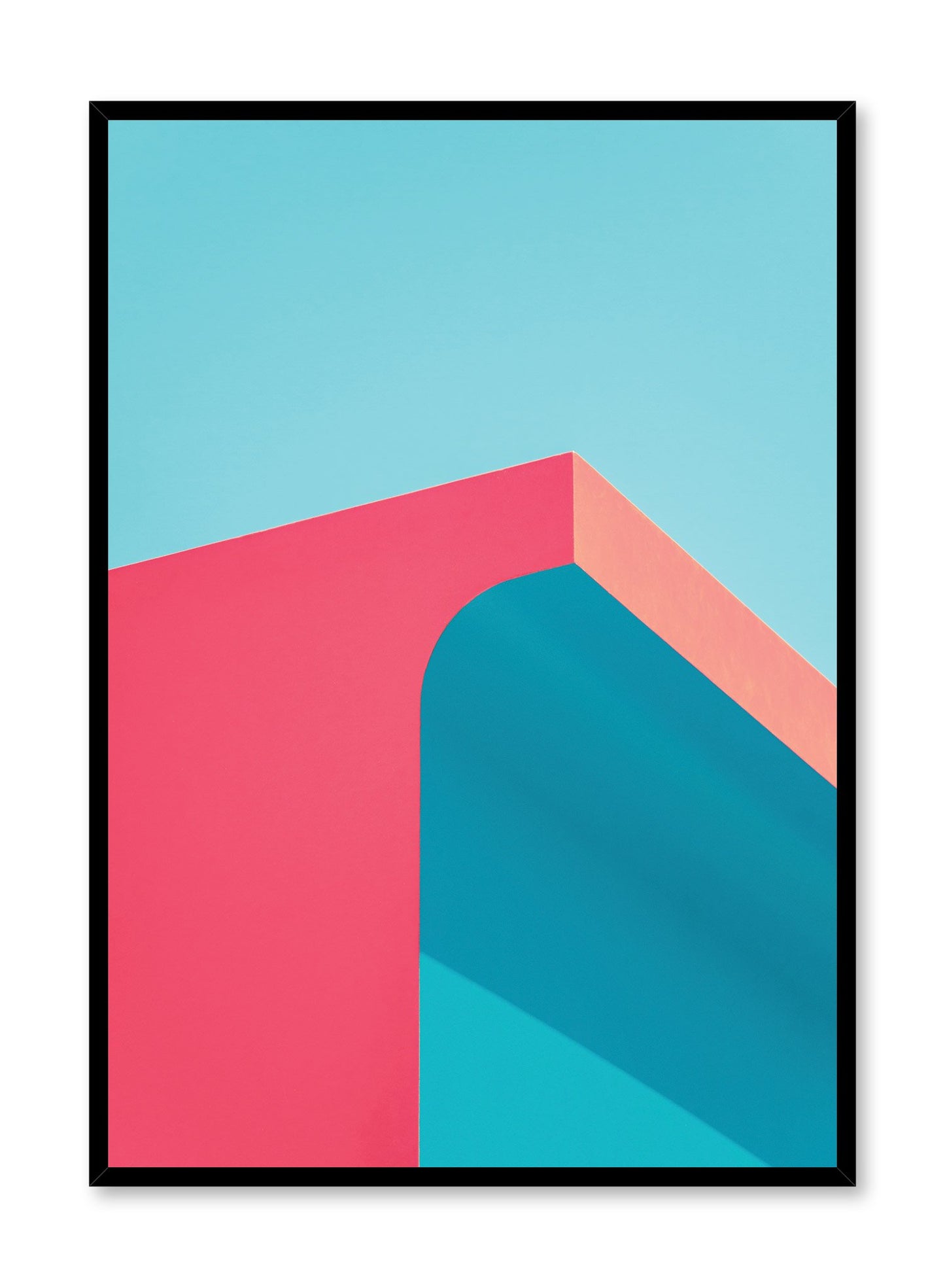 Modern minimalist colourful photography of Flamingo Arc