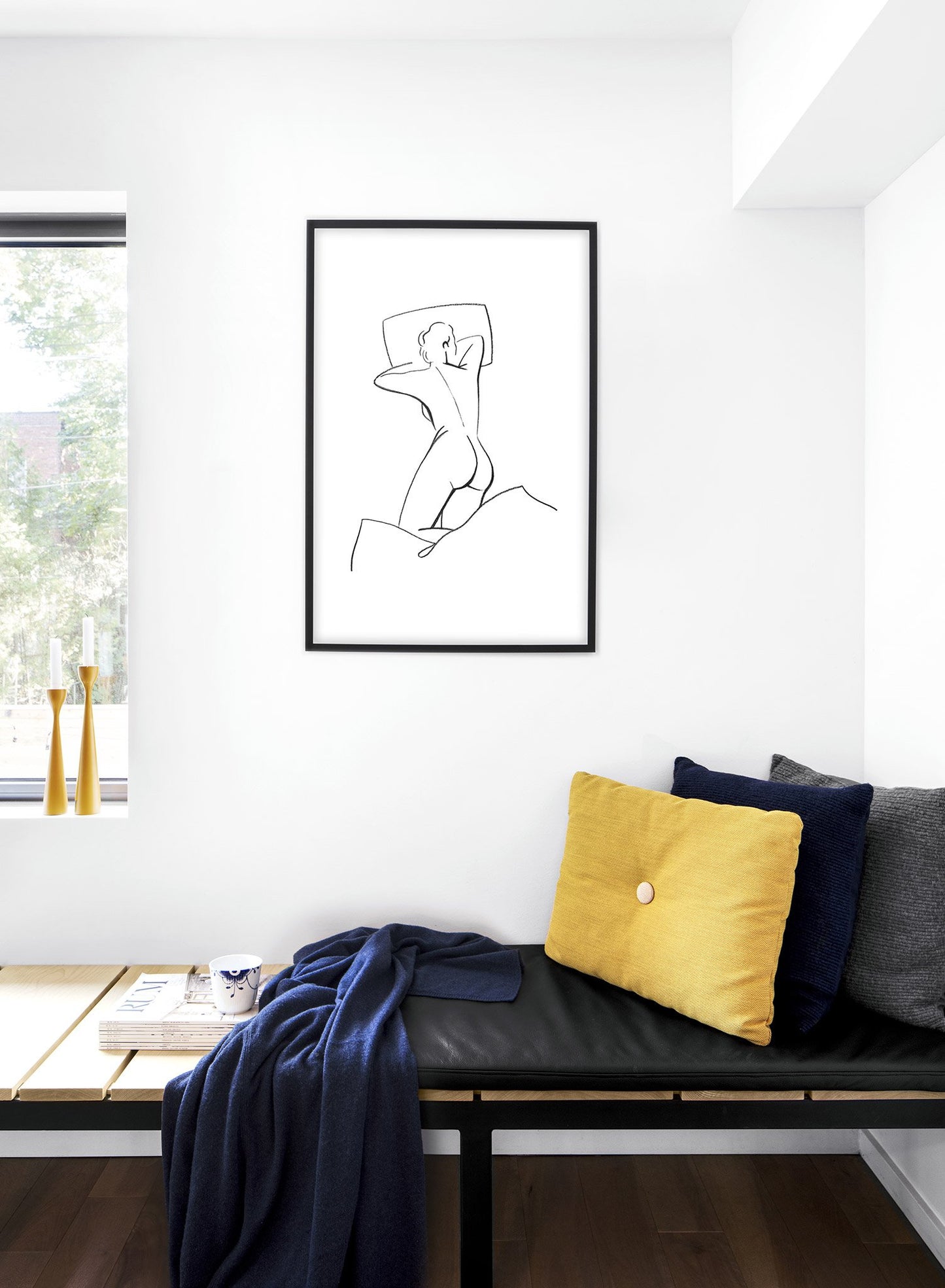 Modern minimalist line art sketch poster by Opposite Wall - Beauty Sleep - Lifestyle - Bedroom