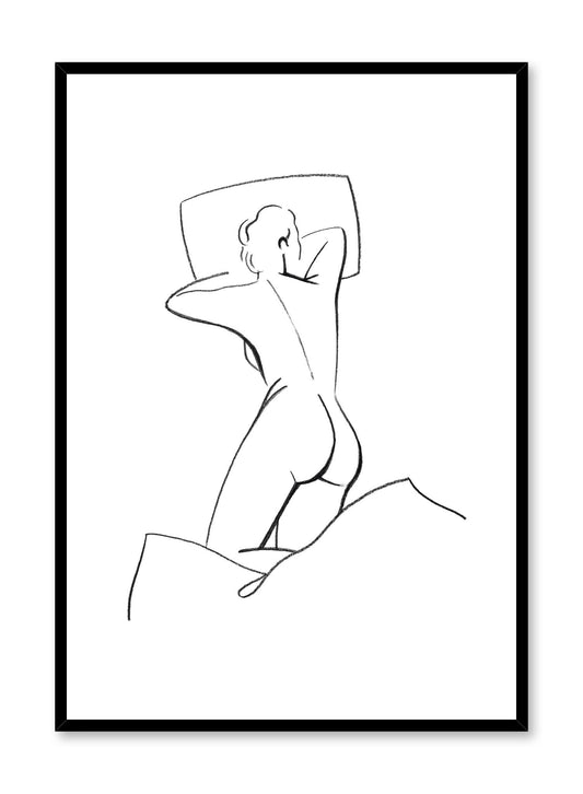 Modern minimalist line art sketch poster by Opposite Wall - Beauty Sleep