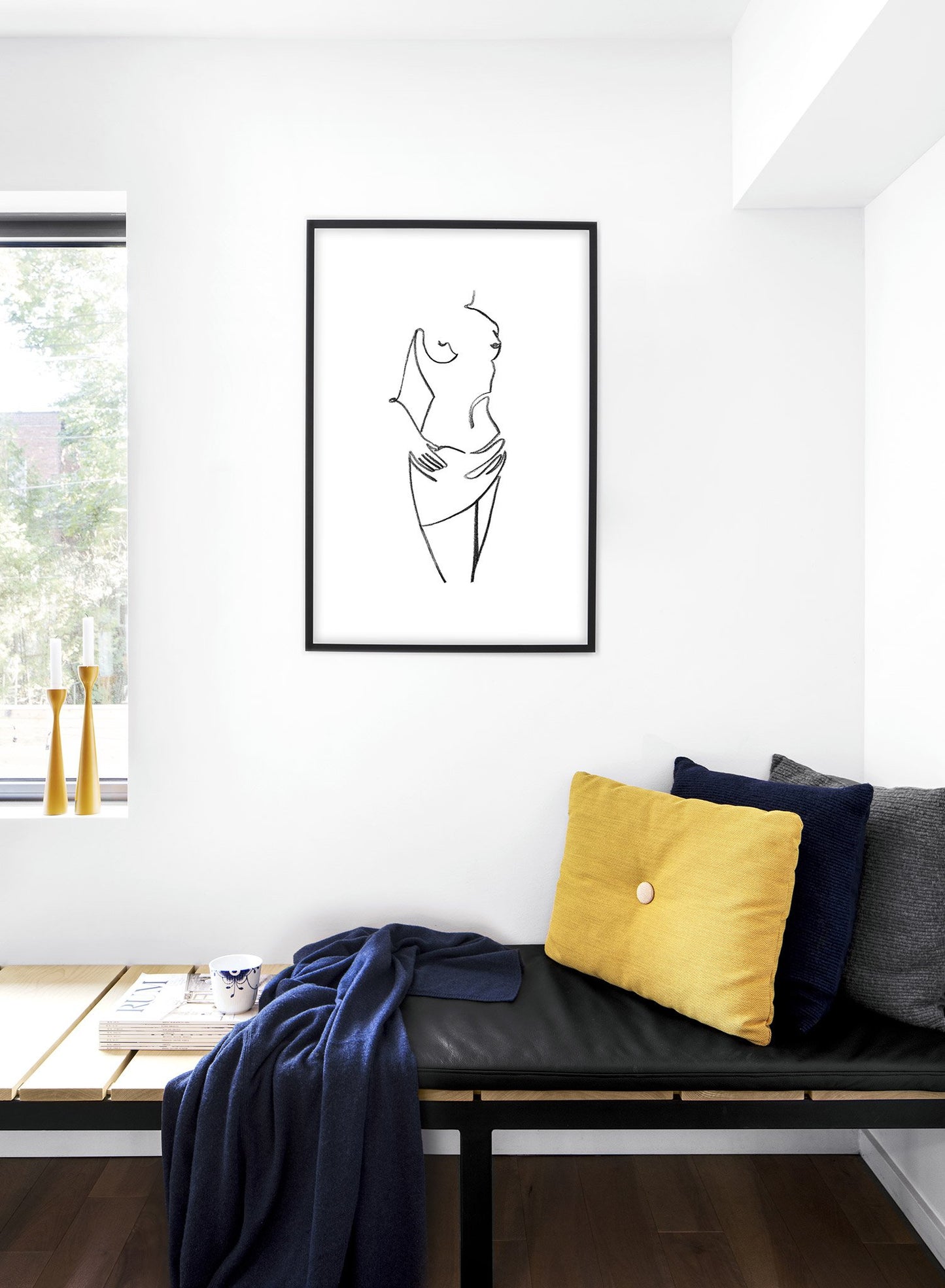 Modern minimalist sketch illustration poster by Opposite Wall - Fresh - Lifestyle - Bedroom
