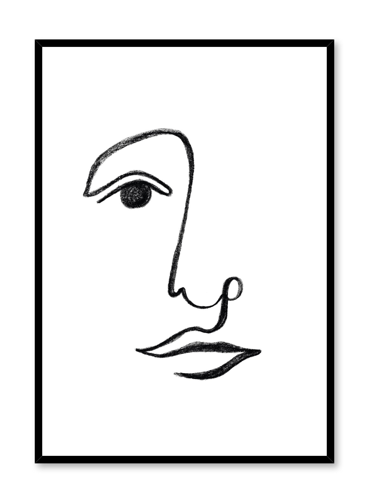 Connected Abstract Line Art Face Poster | Buy at Opposite Wall