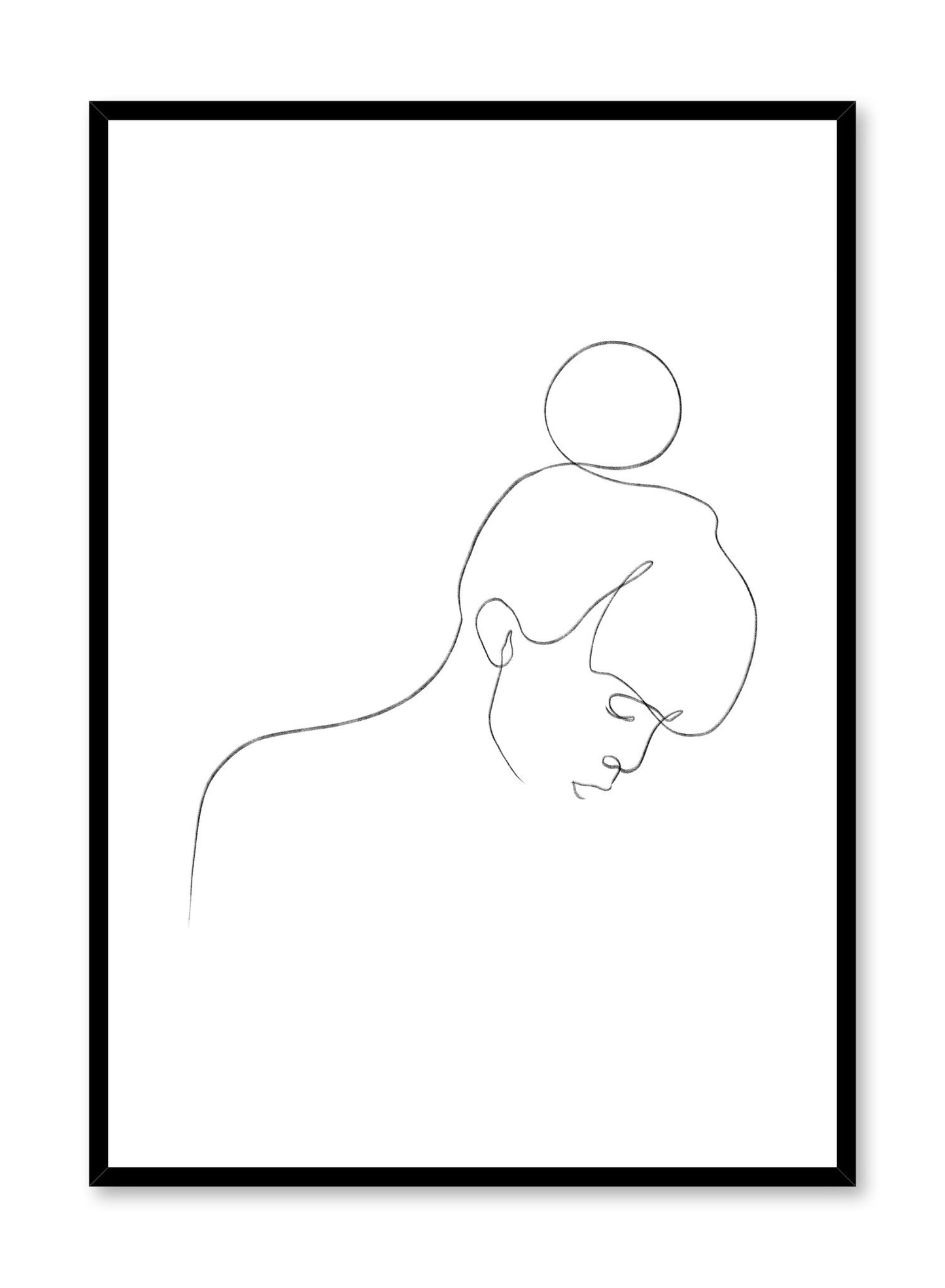 Modern minimalist delicate line art poster by Opposite Wall - Top Knot