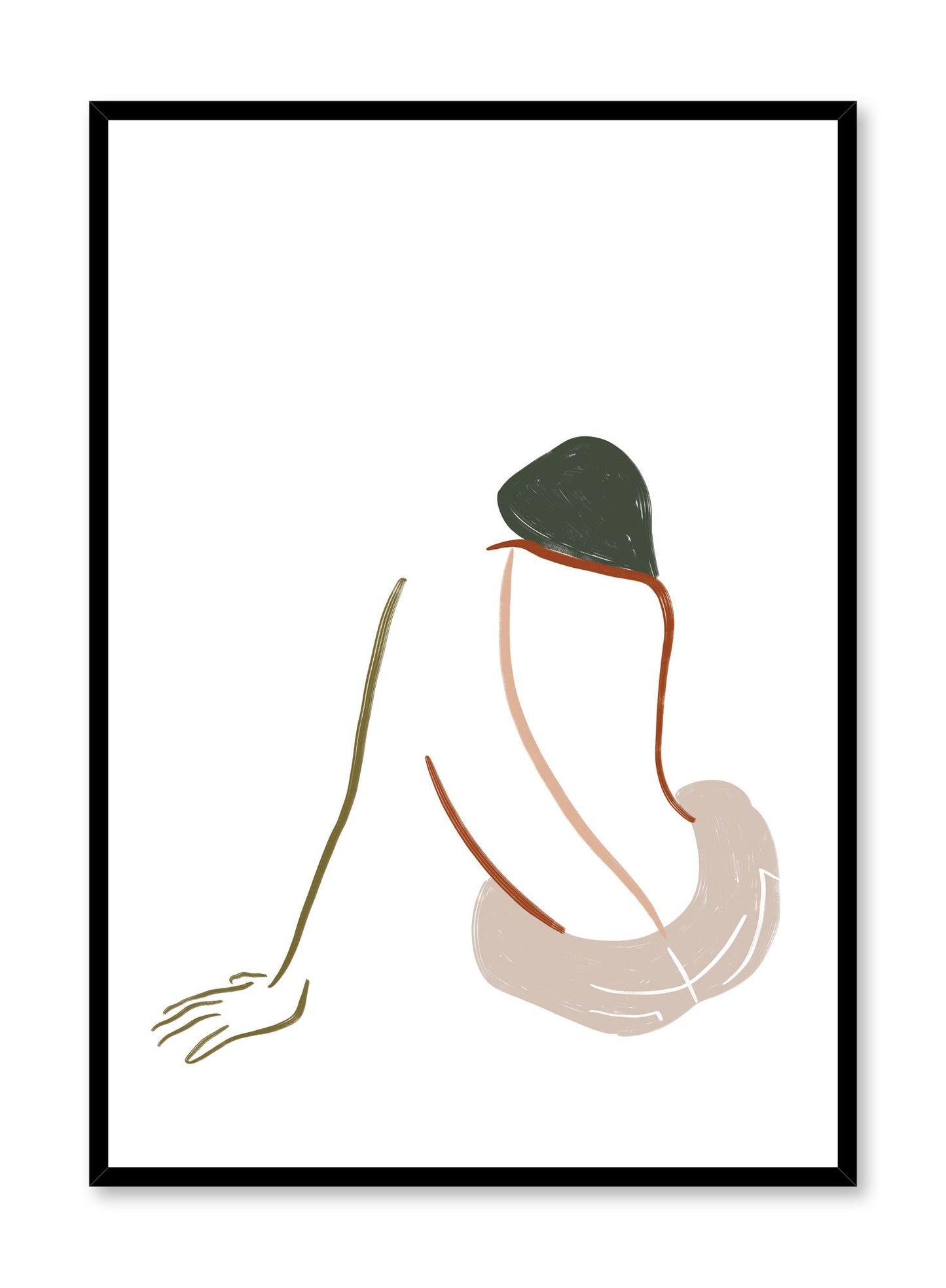 Modern minimalist poster by Opposite Wall with abstract woman line art - Patience