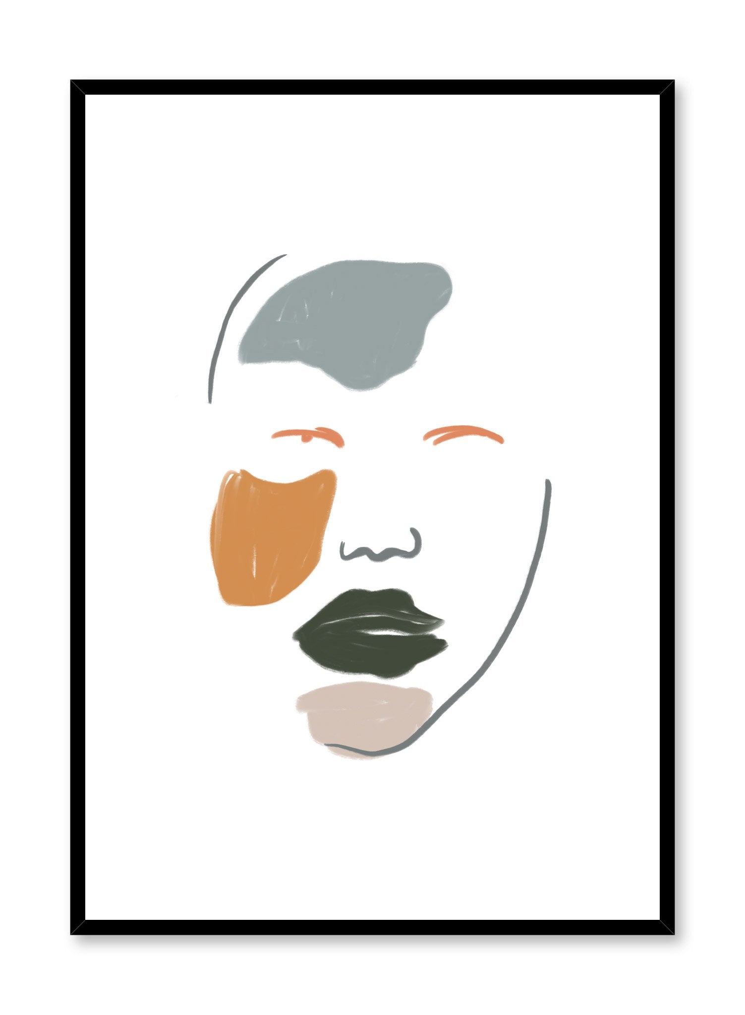 Modern minimalist poster by Opposite Wall with feminine woman illustration - Camoflage