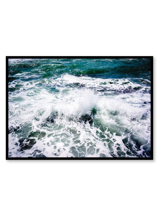 Modern photography poster by Opposite Wall with crashing ocean waves