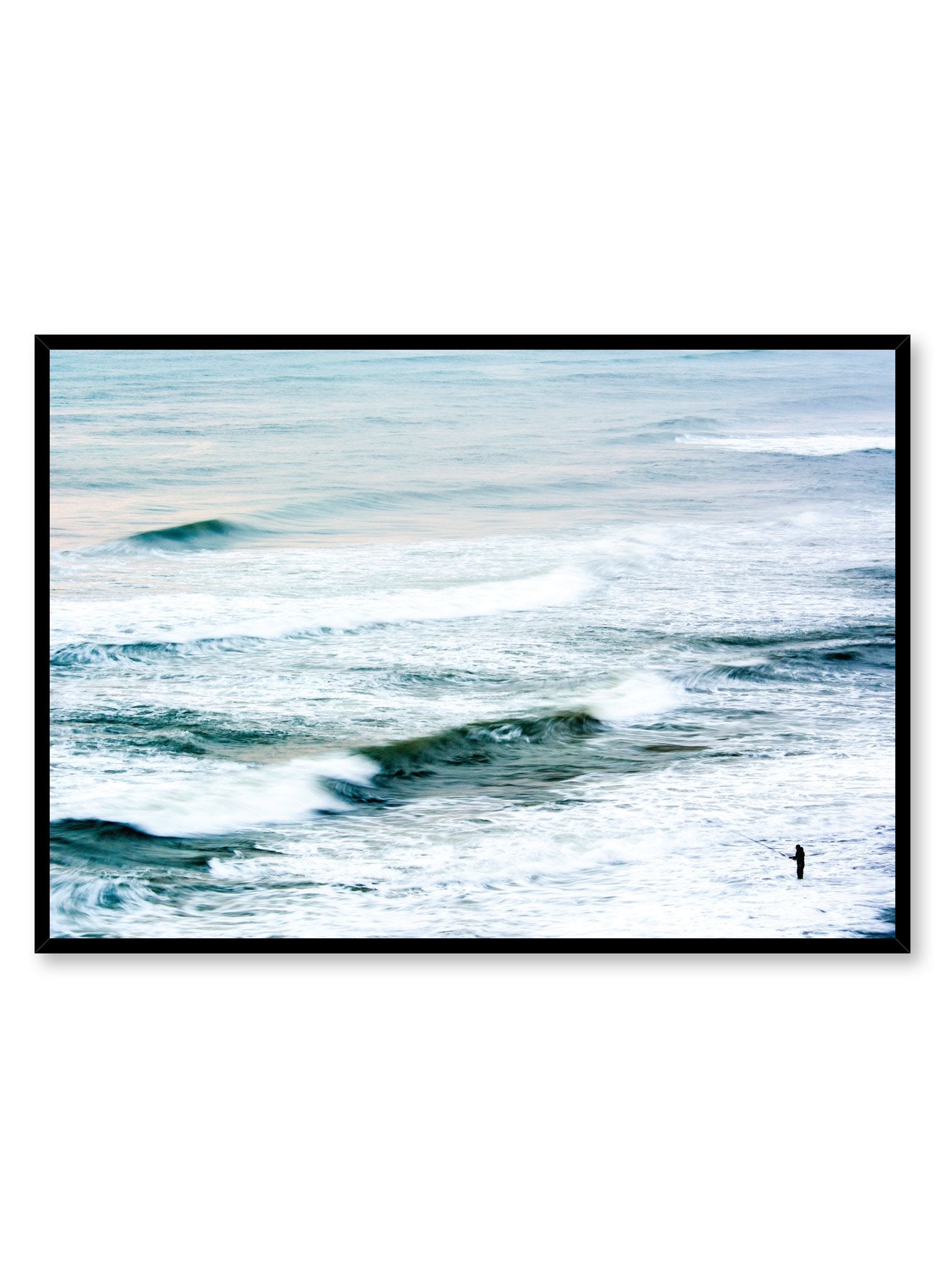 Modern minimalist landscape photography poster by Opposite Wall with blue ocean waves.