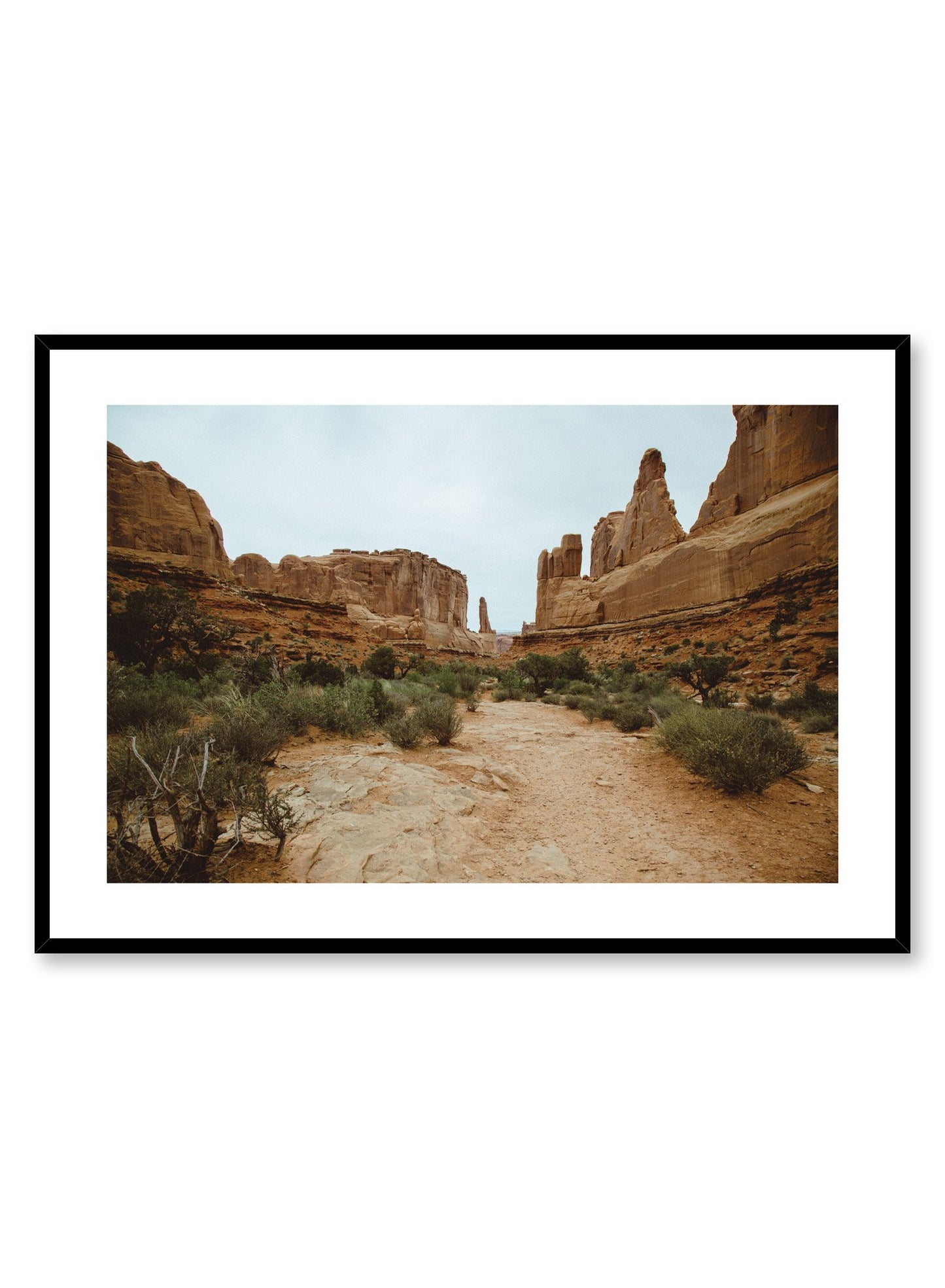 Modern landscape photography poster by Opposite Wall with rock formations in the desert.