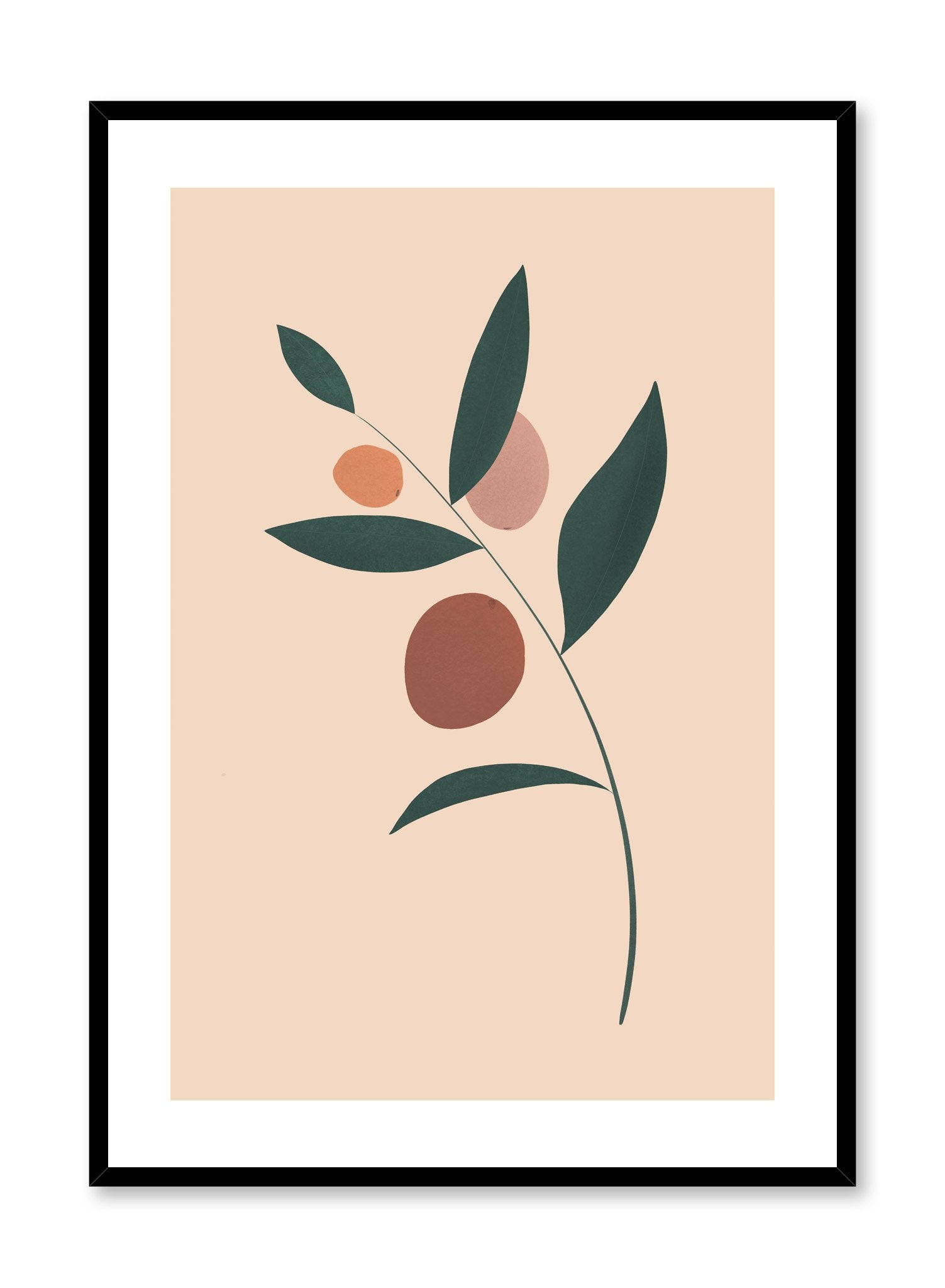 Modern minimalist poster by Opposite Wall with single leaf on beige background