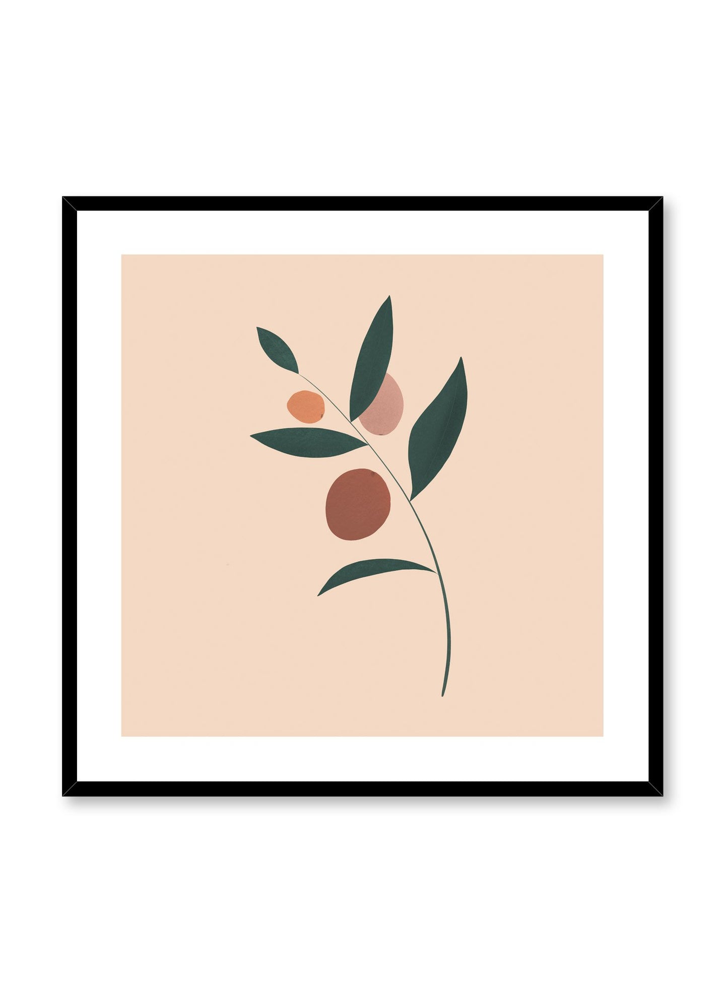 Modern minimalist poster by Opposite Wall with single leaf on beige background