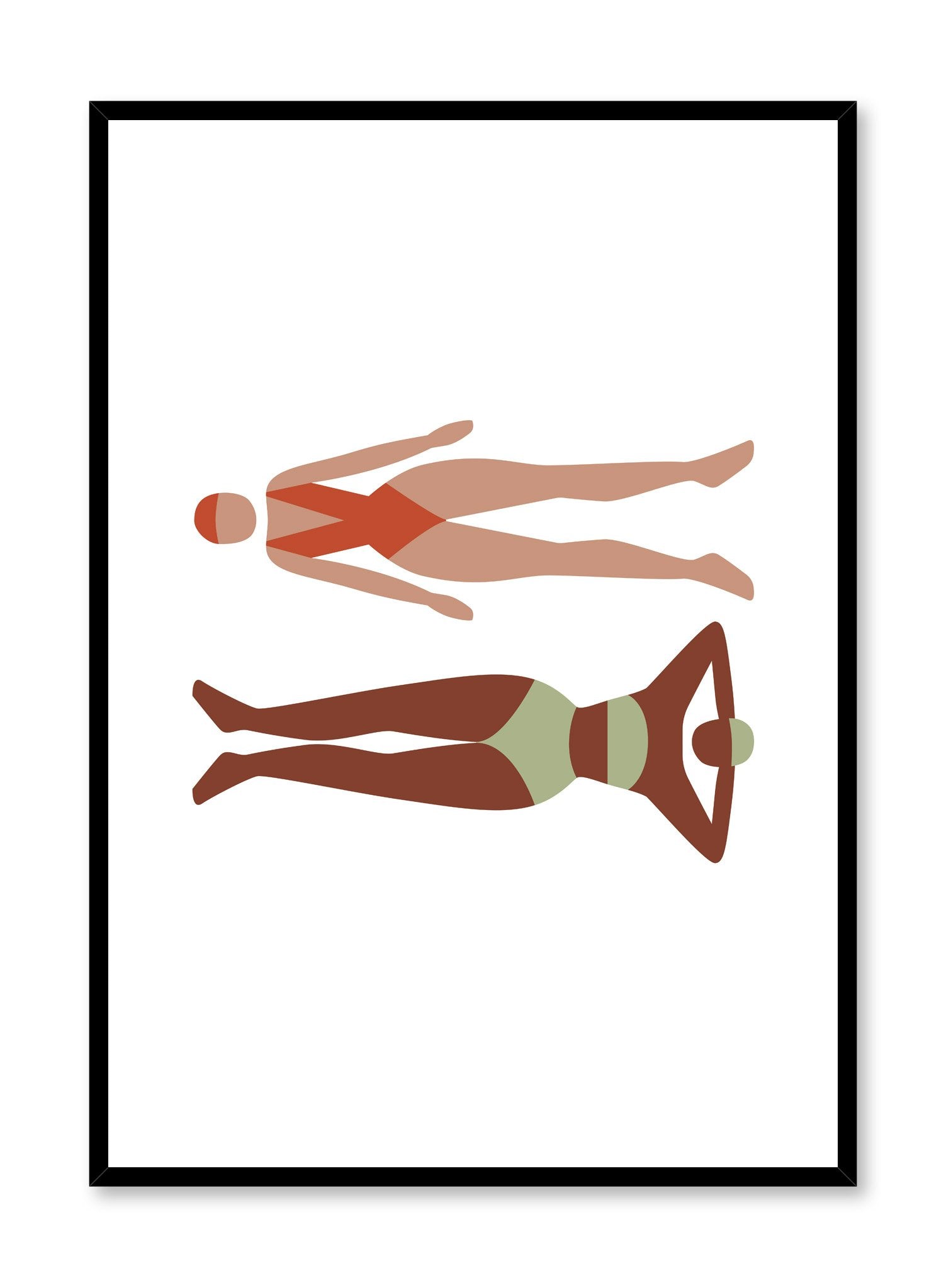 Modern minimalist poster by Opposite Wall with illustration of girls sunbathing