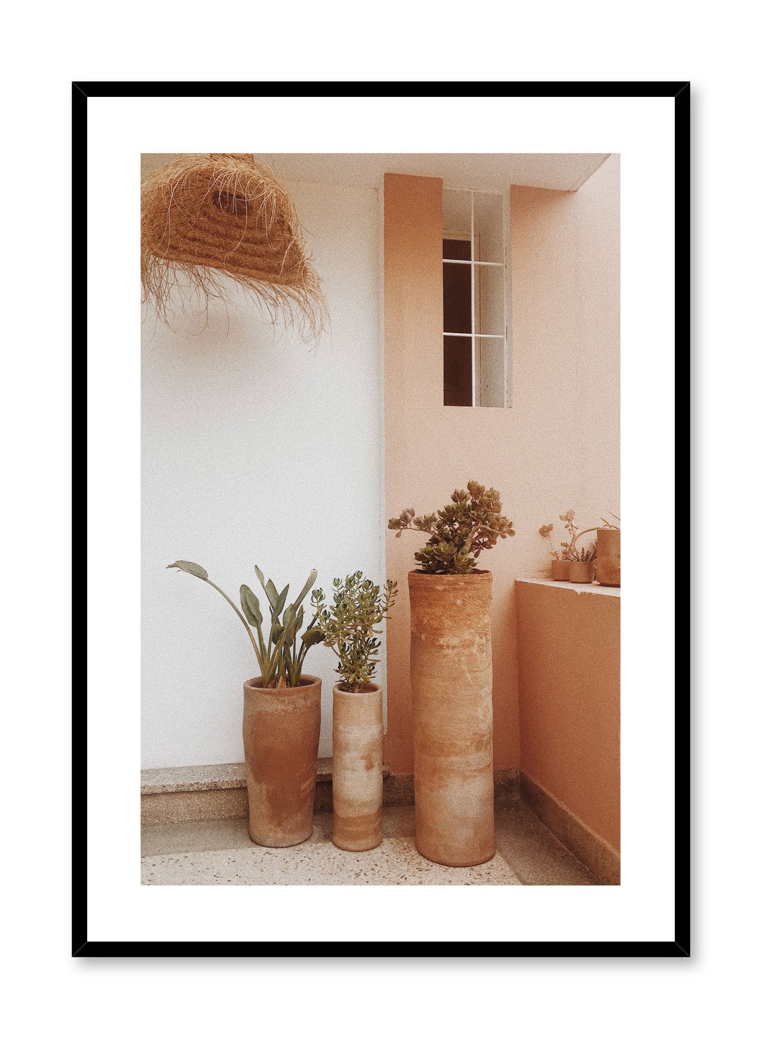 Architecture photography poster by Opposite Wall with trio of terracotta planters