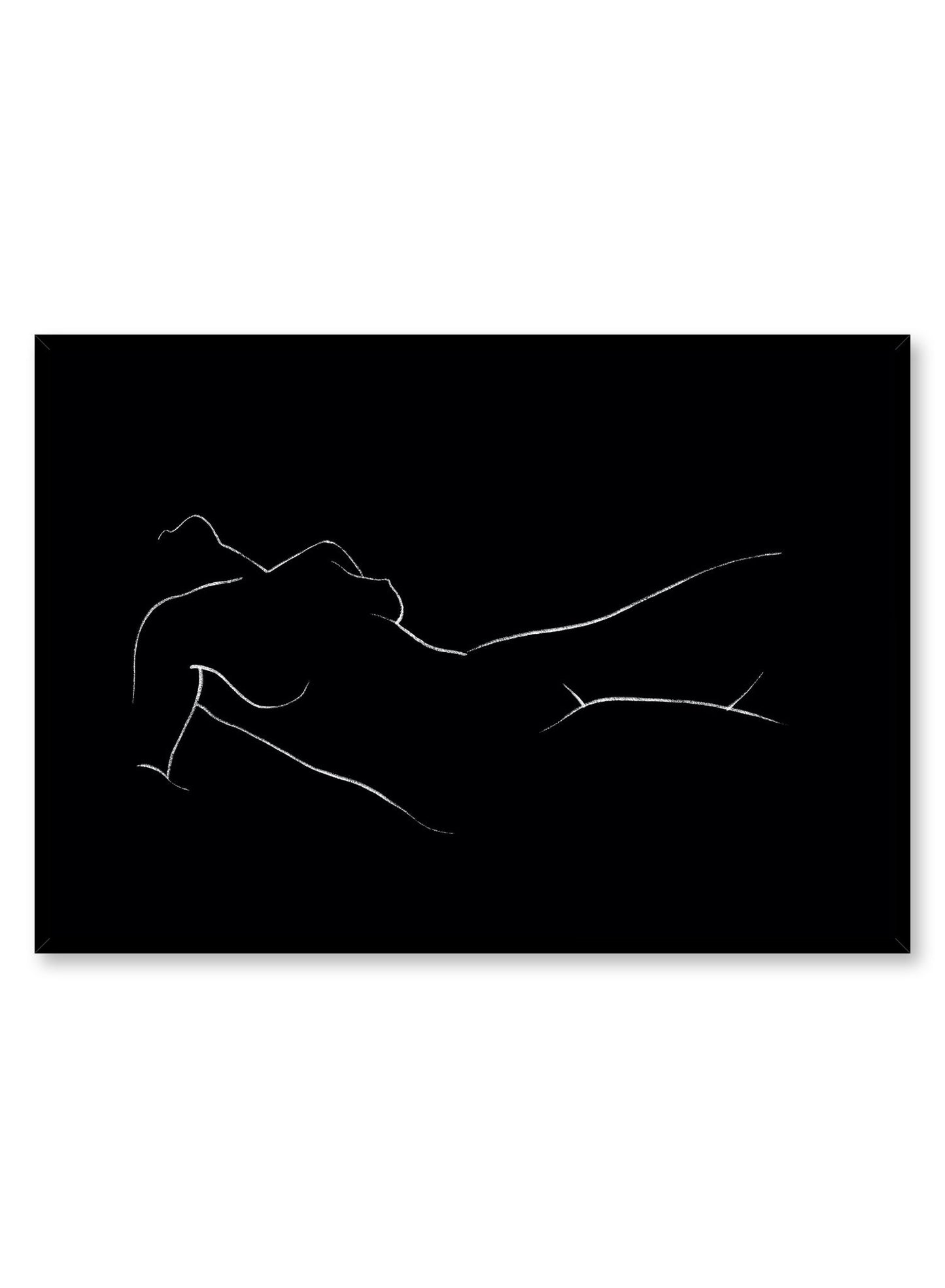 Modern minimalist poster by Opposite Wall with abstract illustration of Nude Landscape in black