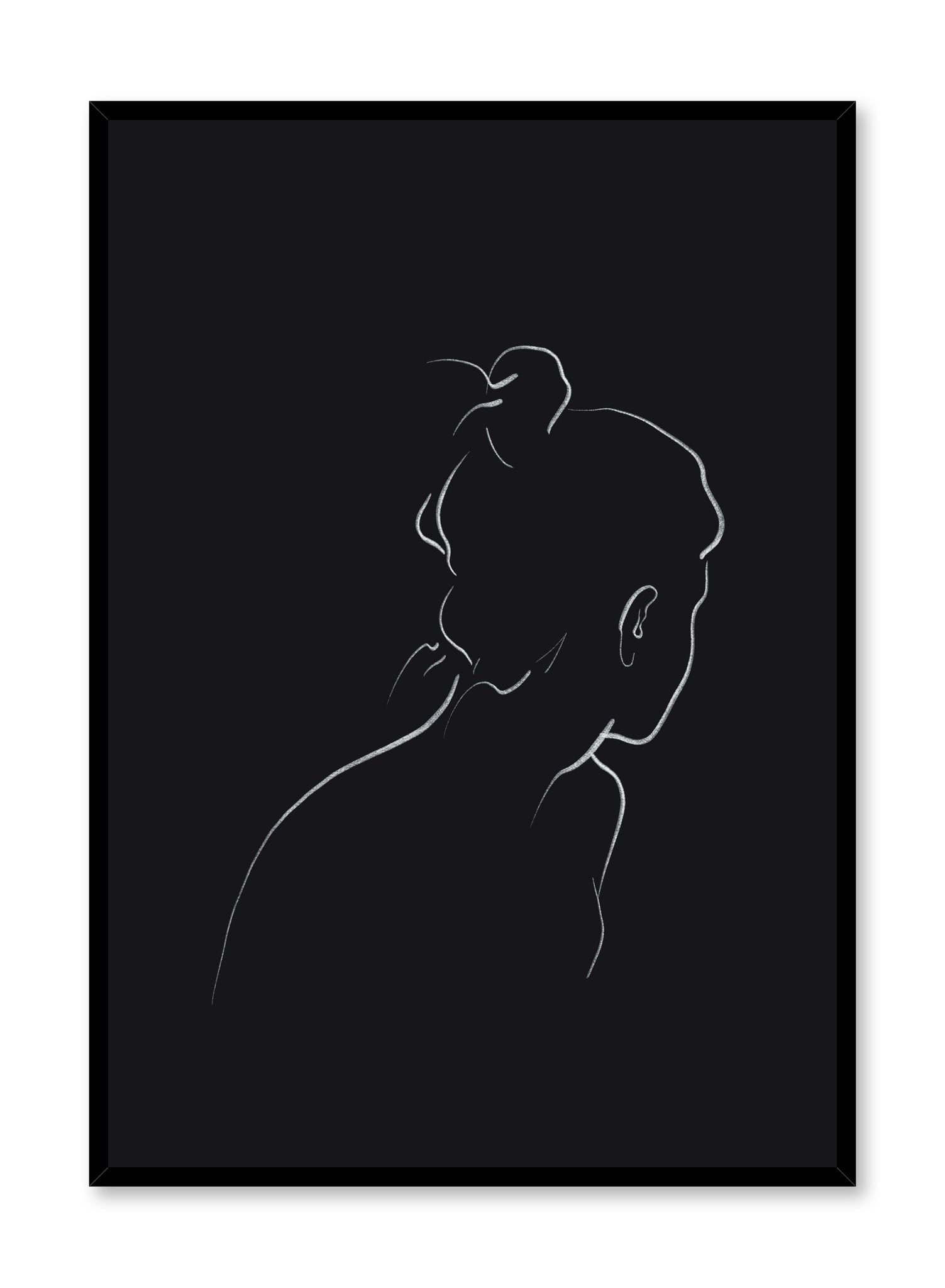 Modern minimalist poster by Opposite Wall with abstract illustration of Into the Distance in black